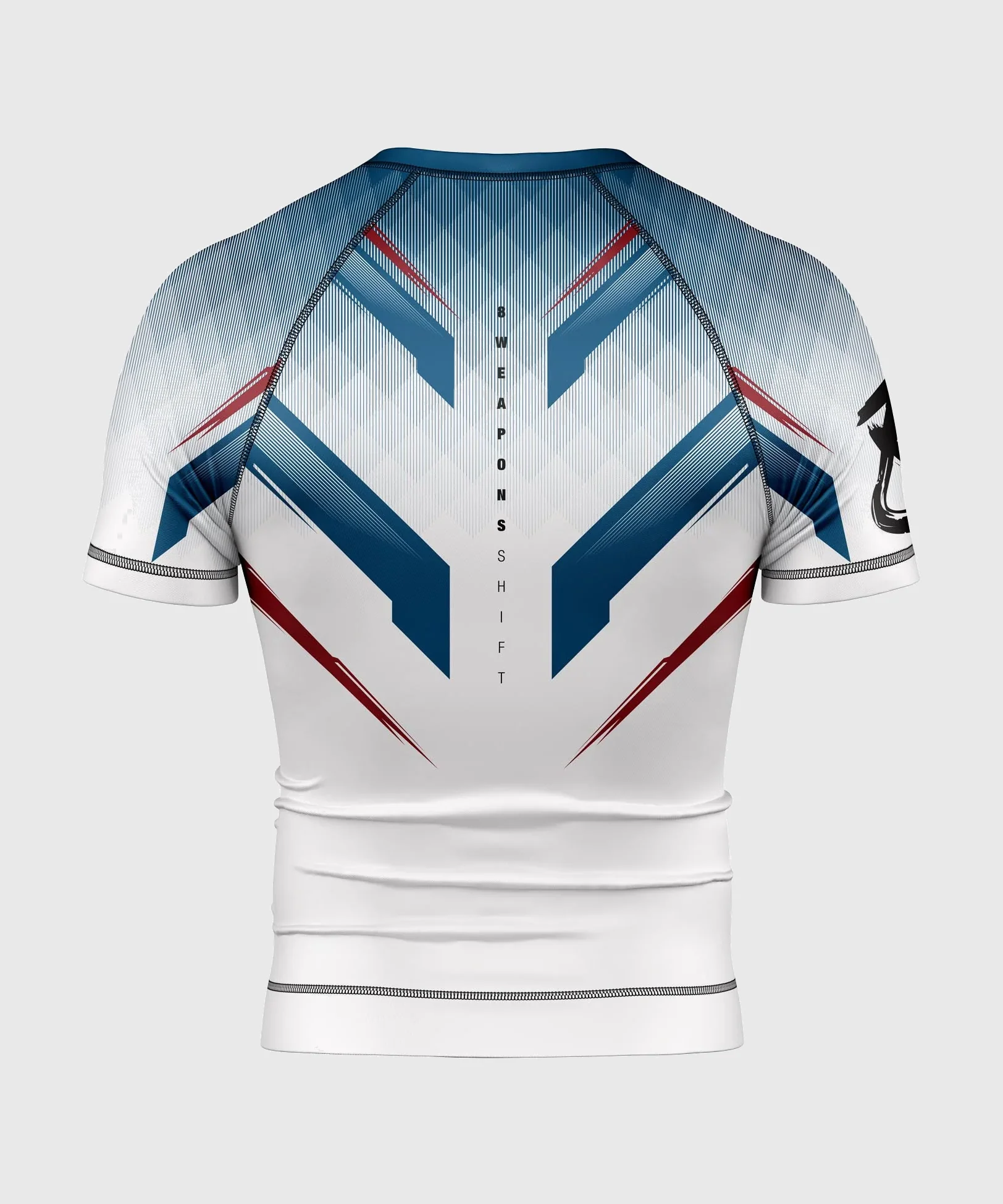 Rashguard À Manches Courtes 8 Weapons Shift - Blanc/Bleu/Rouge - Image 2