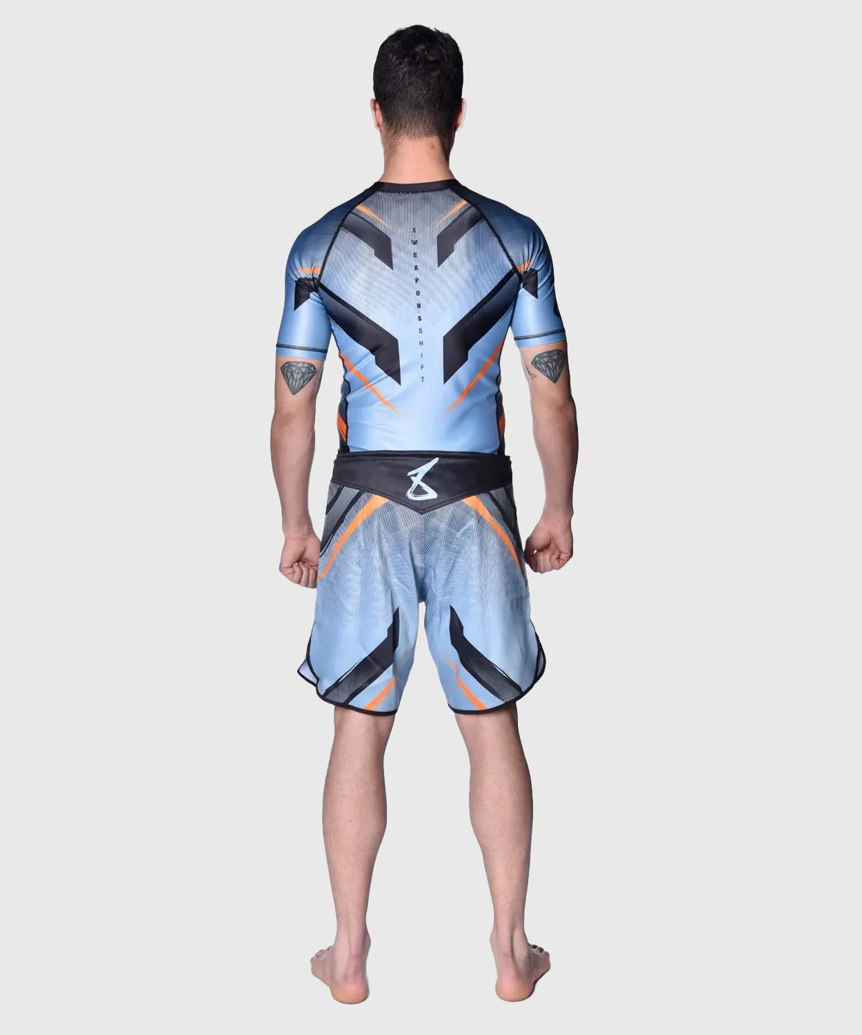 Rashguard À Manches Courtes 8 Weapons Shift - Bleu/Noir/Orange - Image 10