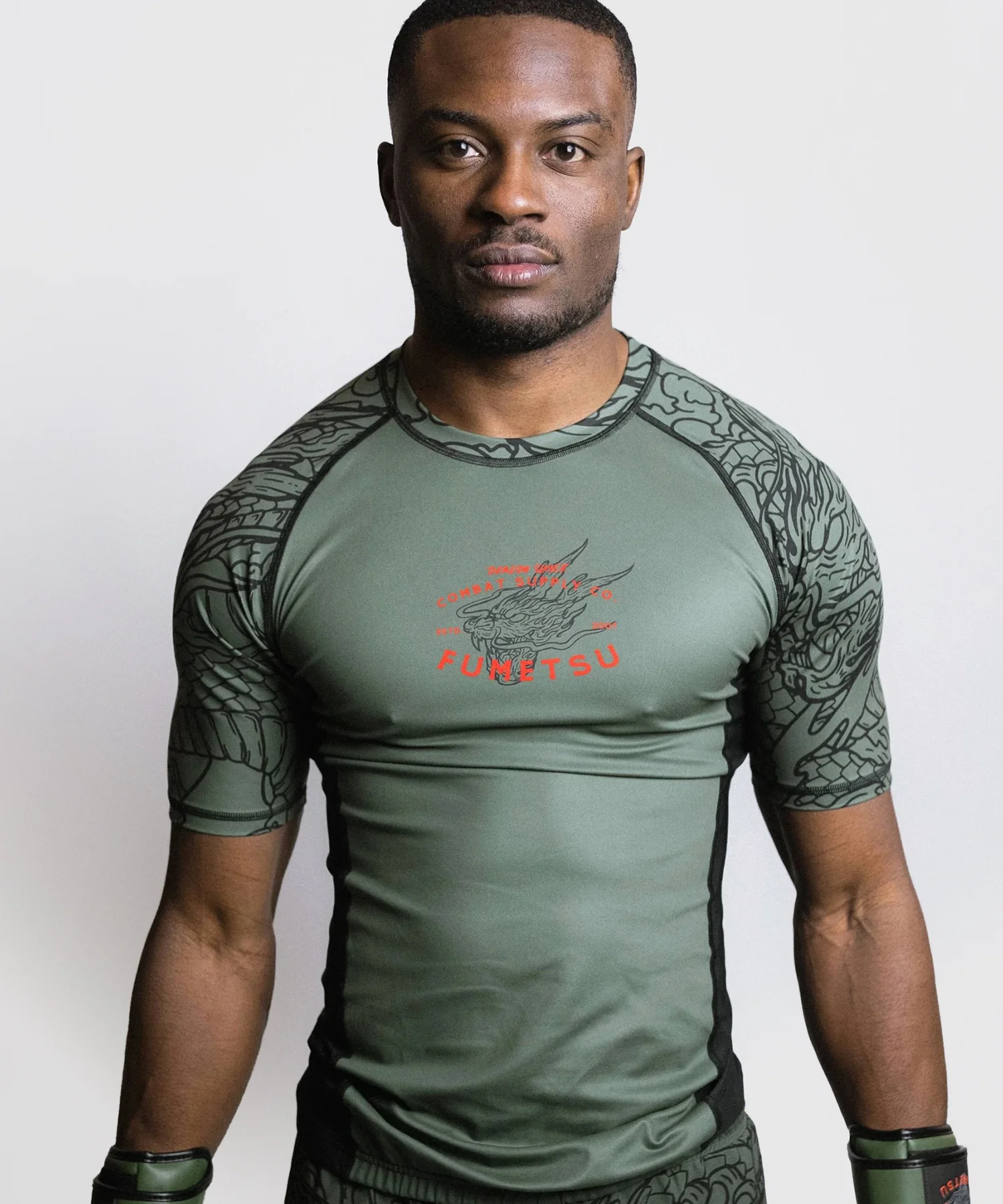 Rashguard À Manches Courtes Fumetsu Dragon Slayer - Kaki/Orange
