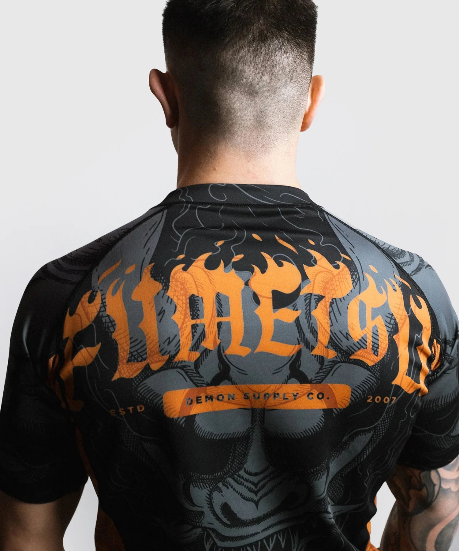Rashguard À Manches Courtes Fumetsu Oni - Noir/Gris/Bronze - Image 2