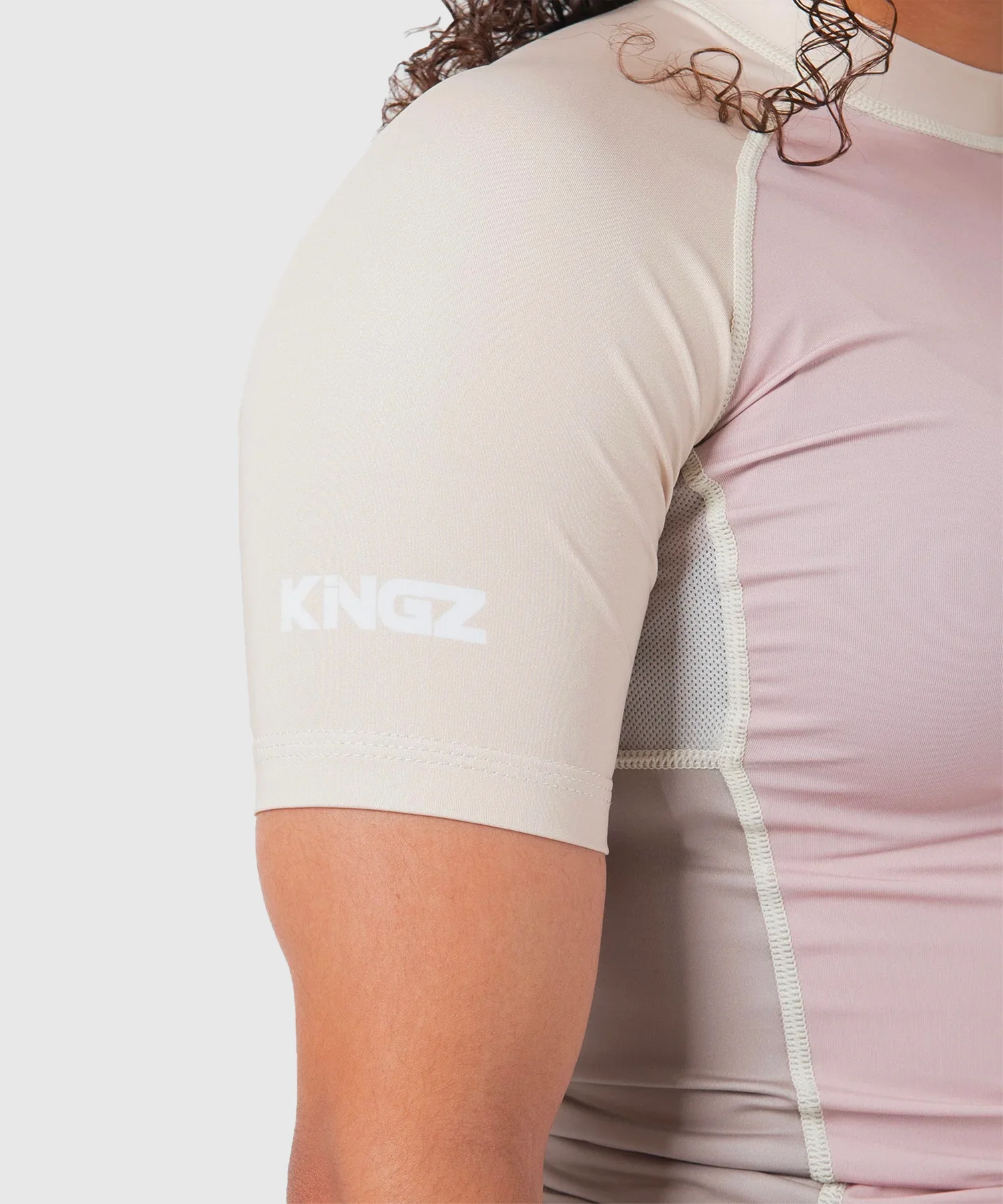 Rashguard À Manches Courtes Kingz Terra Femme - Rose/Beige - Image 5
