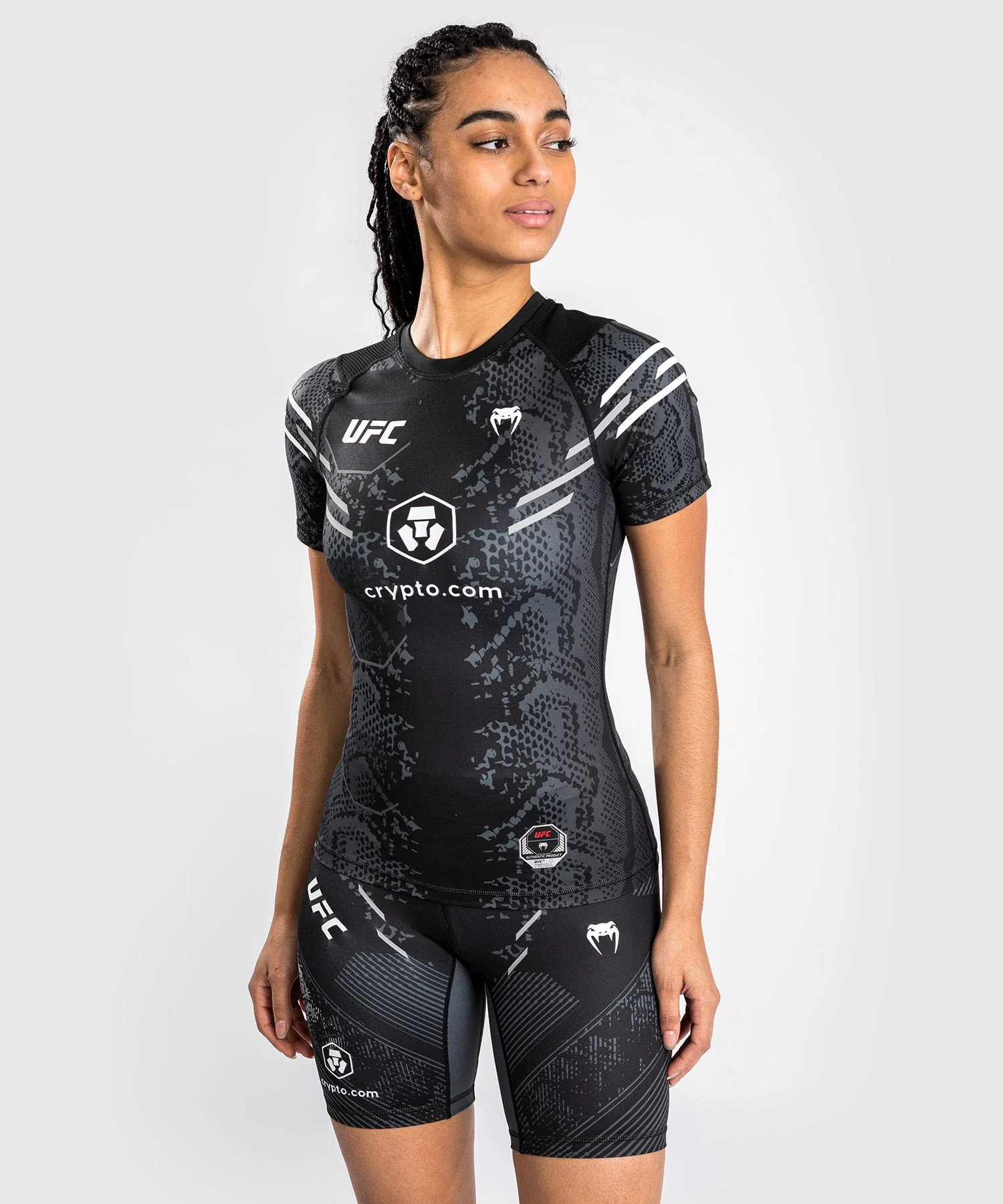 Rashguard à manches courtes pour Femmes UFC Adrenaline by Venum Authentic Fight Night - Noir - Image 2