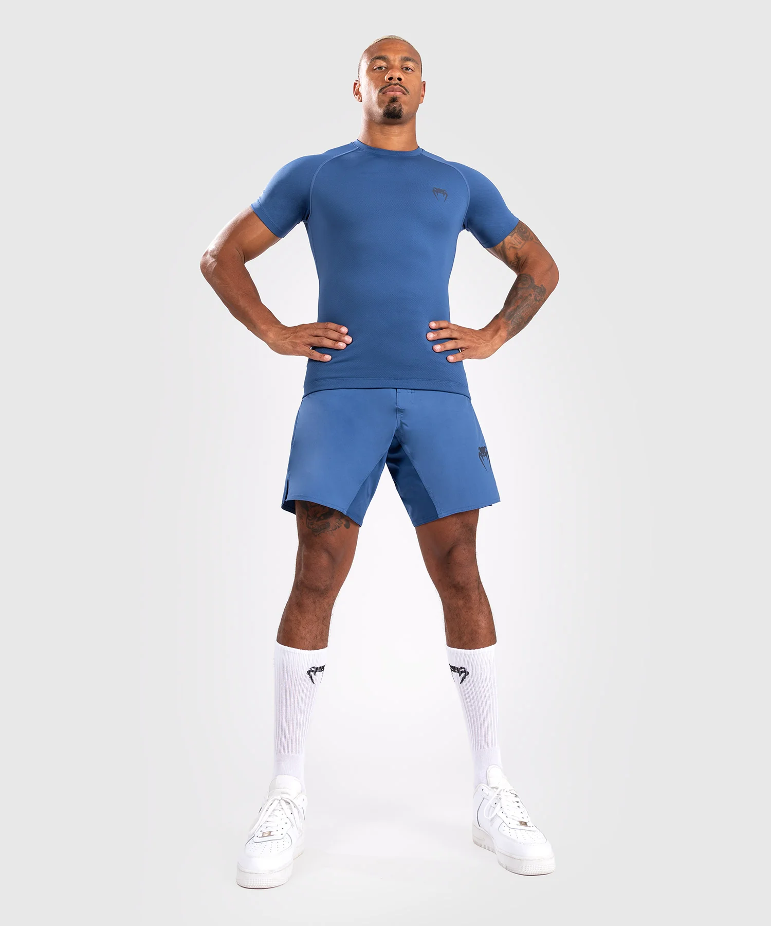 Rashguard à manches courtes pour hommes Venum Contender - Bleu - Image 4