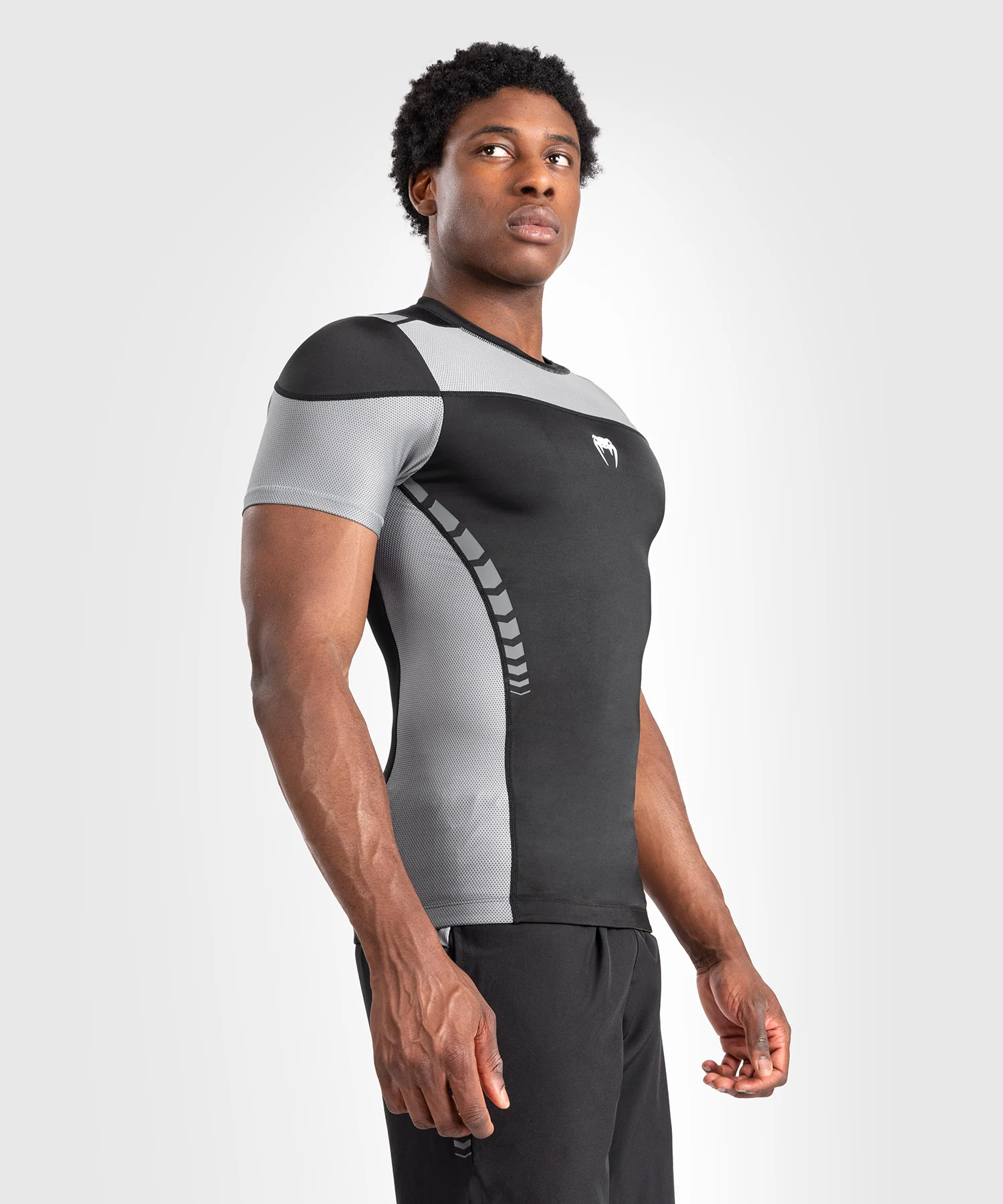 Rashguard À Manches Courtes pour Hommes Venum Tempest - Noir/Gris - Image 2