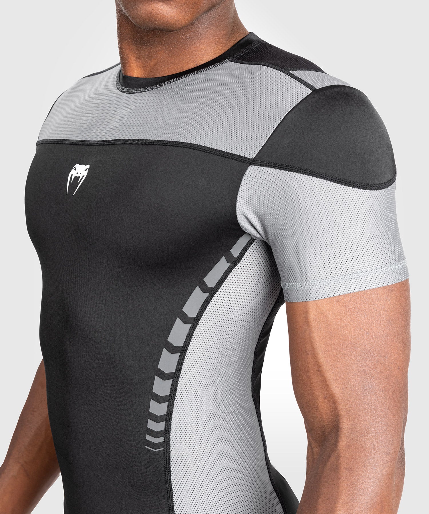 Rashguard À Manches Courtes pour Hommes Venum Tempest - Noir/Gris - Image 4
