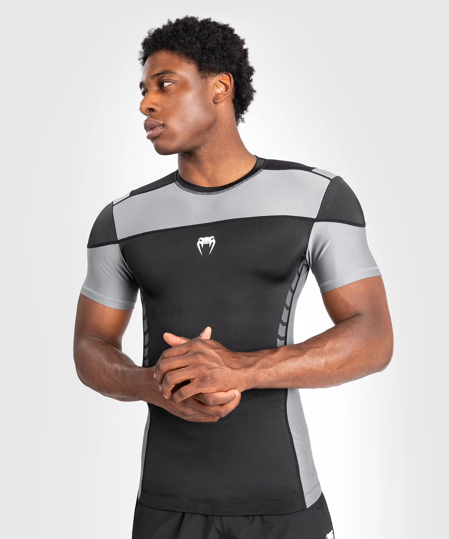 Rashguard À Manches Courtes pour Hommes Venum Tempest - Noir/Gris - Image 6