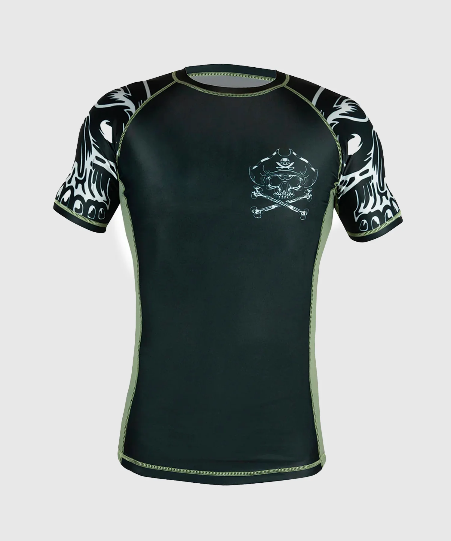 Rashguard À Manches Courtes Pride Or Die Pirate V2 - Noir/Gris - Image 2
