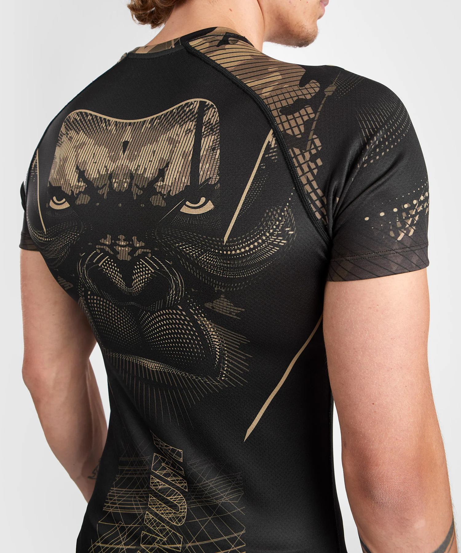 Rashguard à Manches Courtes Venum Gorilla Jungle - Noir/Sable - Image 6