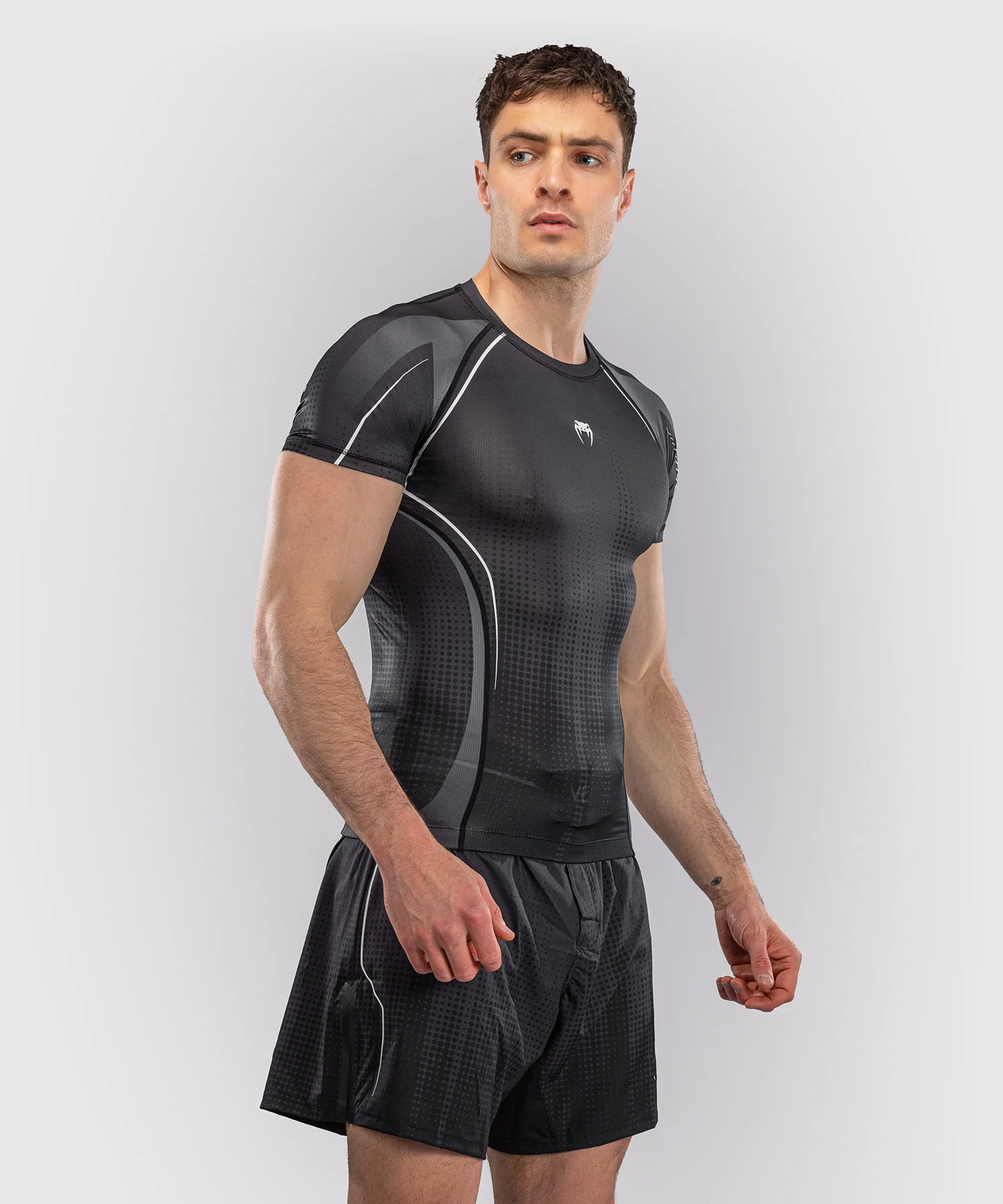 Rashguard à Manches Courtes Venum Stealth – Noir/Blanc - Image 2