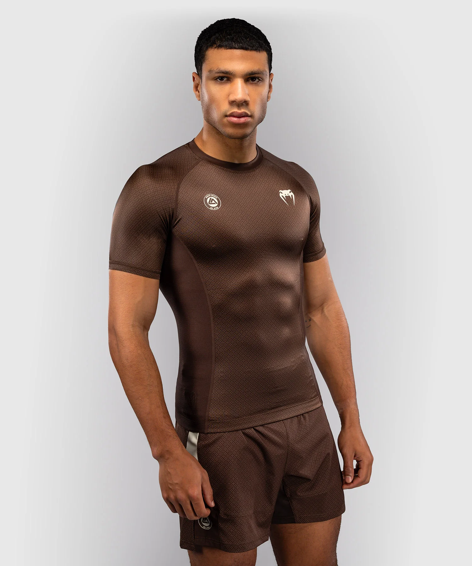 Rashguard à Manches Courtes Venum x Roger Gracie Academy - Marron Foncé - Image 3
