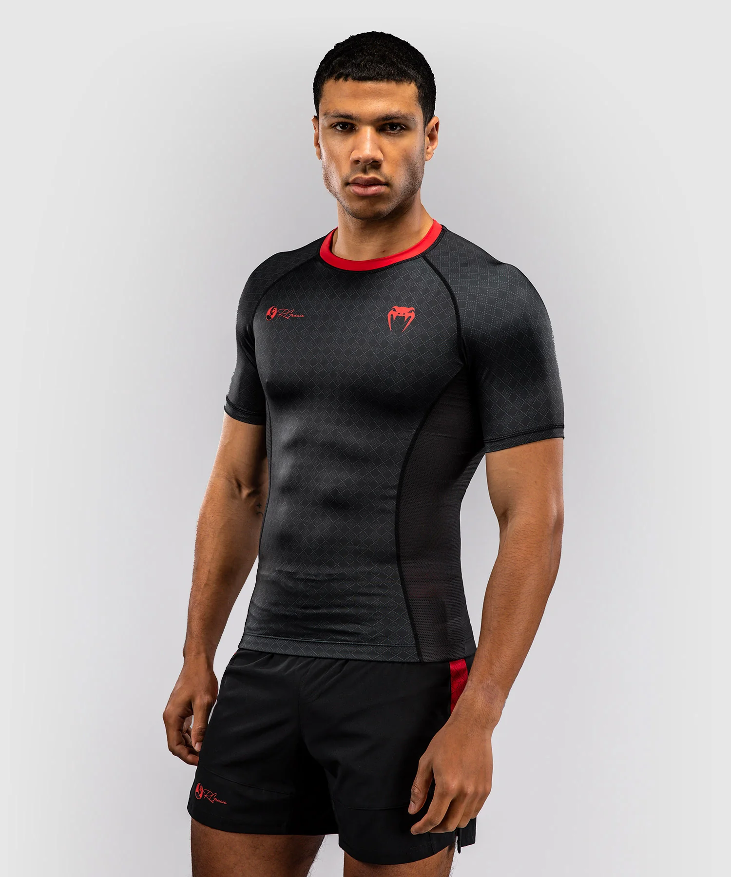 Rashguard à Manches Courtes Venum x Roger Gracie Signature - Noir/Rouge - Image 2