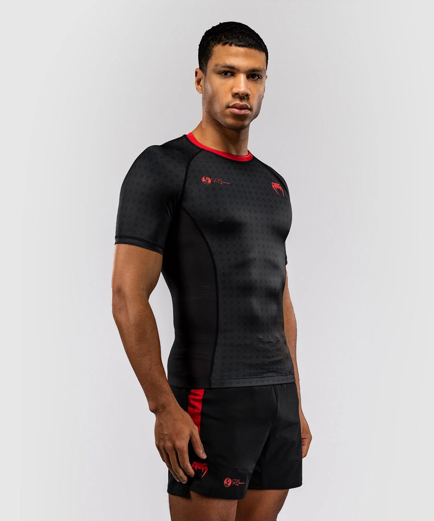 Rashguard à Manches Courtes Venum x Roger Gracie Signature - Noir/Rouge - Image 4