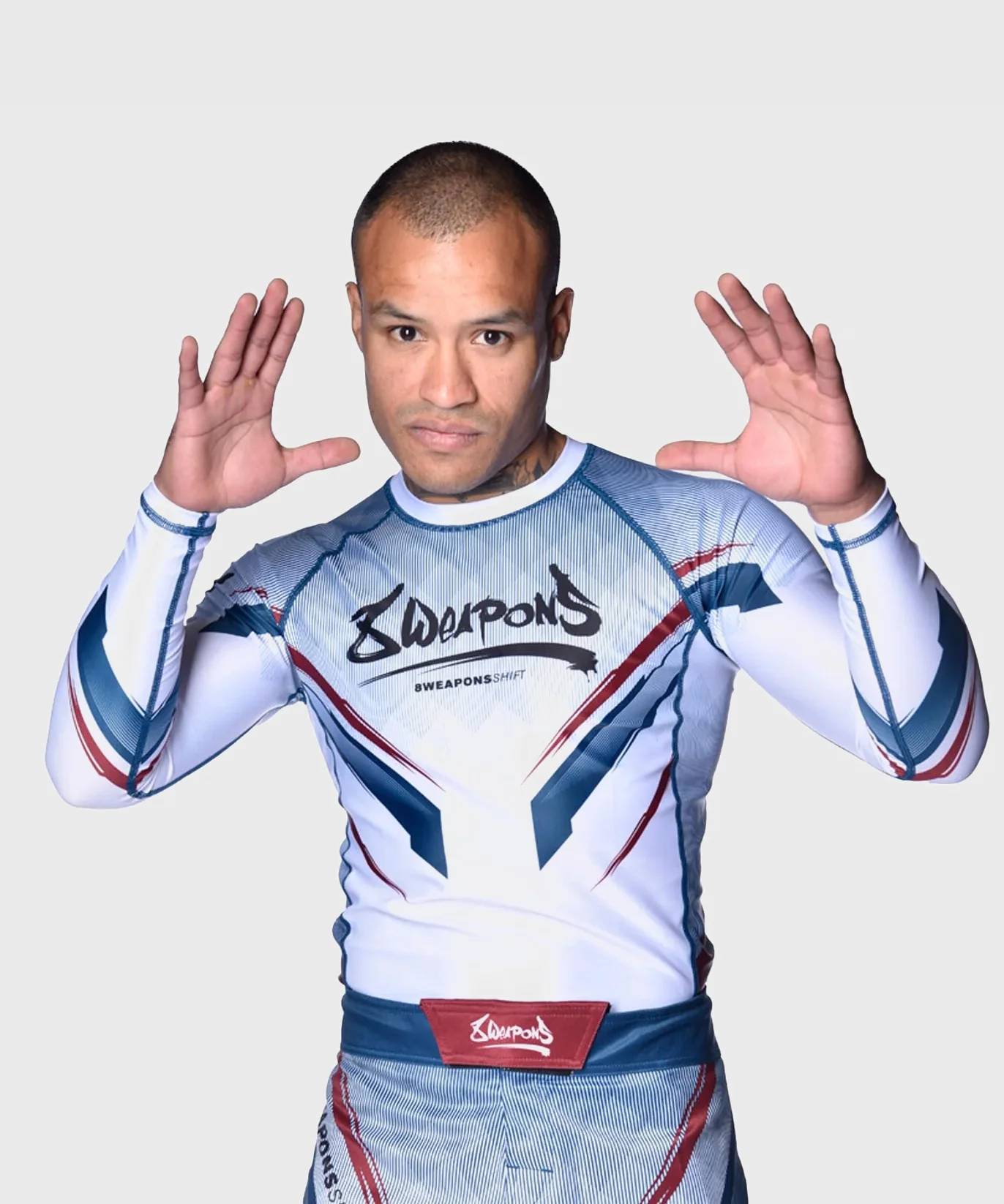 Rashguard À Manches Longues 8 Weapons Shift - Blanc/Bleu/Rouge - Image 3