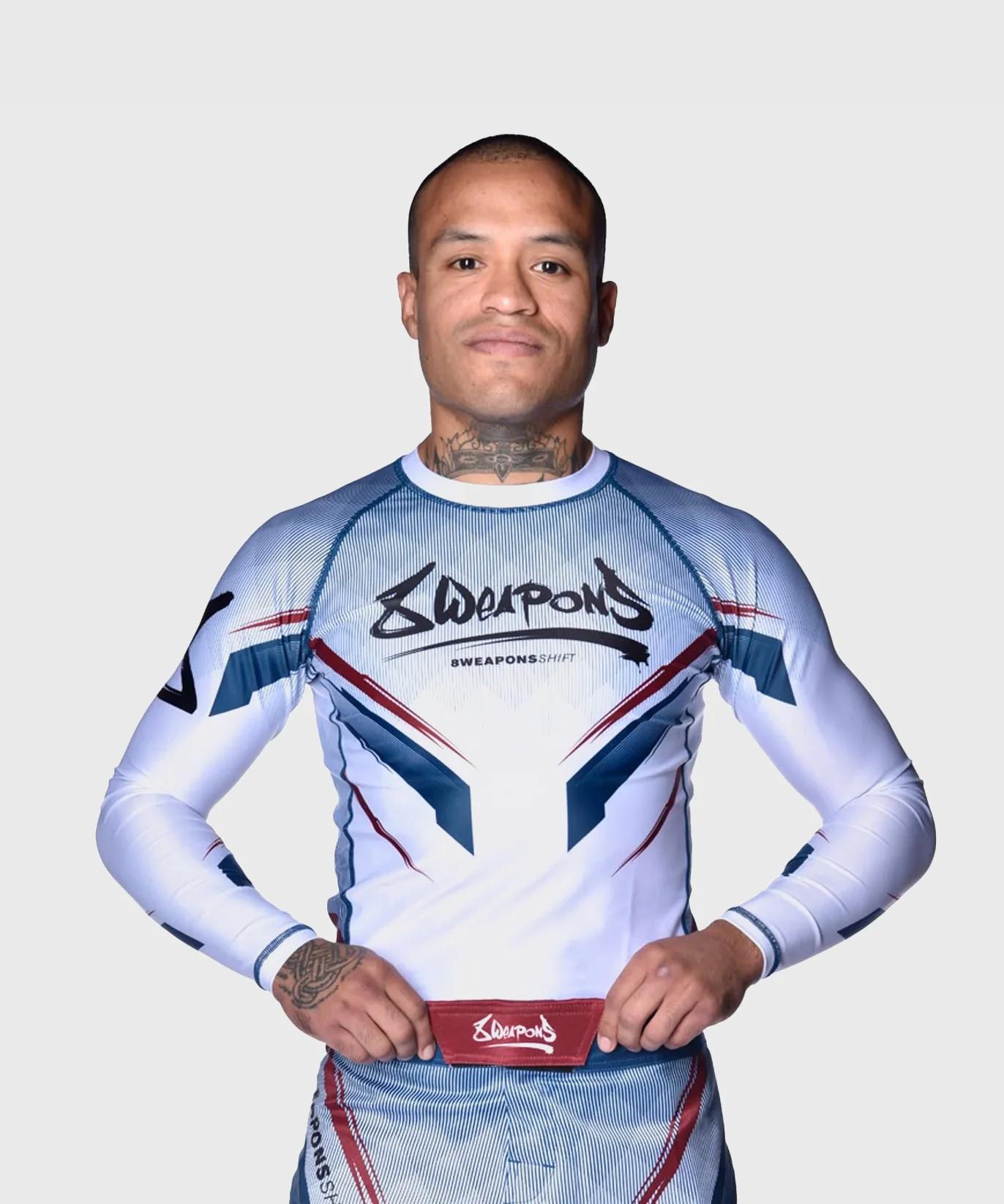 Rashguard À Manches Longues 8 Weapons Shift - Blanc/Bleu/Rouge - Image 4