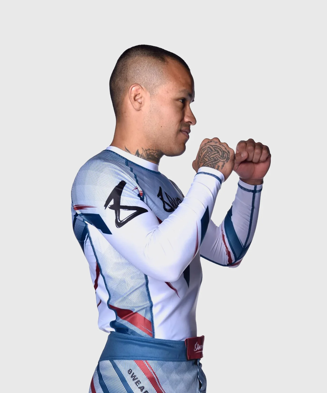 Rashguard À Manches Longues 8 Weapons Shift - Blanc/Bleu/Rouge - Image 5
