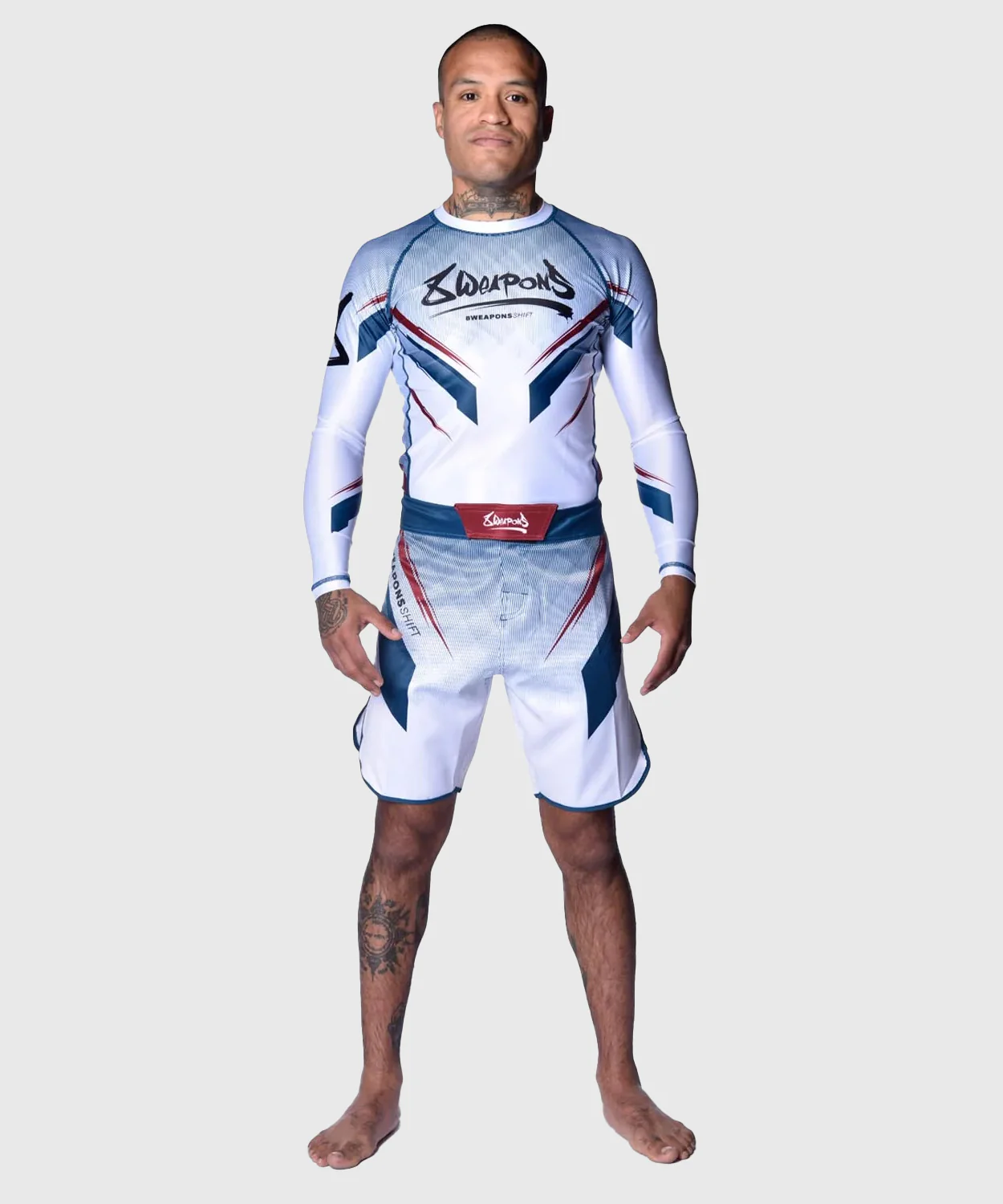 Rashguard À Manches Longues 8 Weapons Shift - Blanc/Bleu/Rouge - Image 8