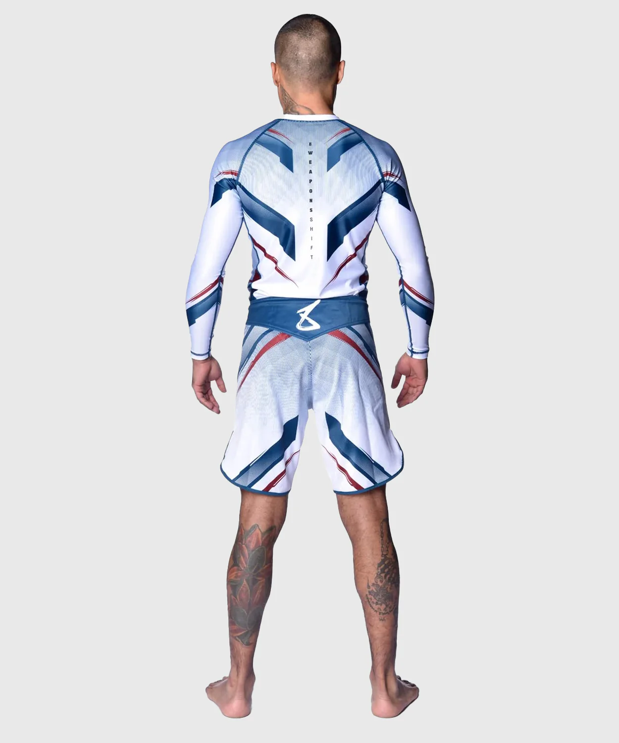 Rashguard À Manches Longues 8 Weapons Shift - Blanc/Bleu/Rouge - Image 9
