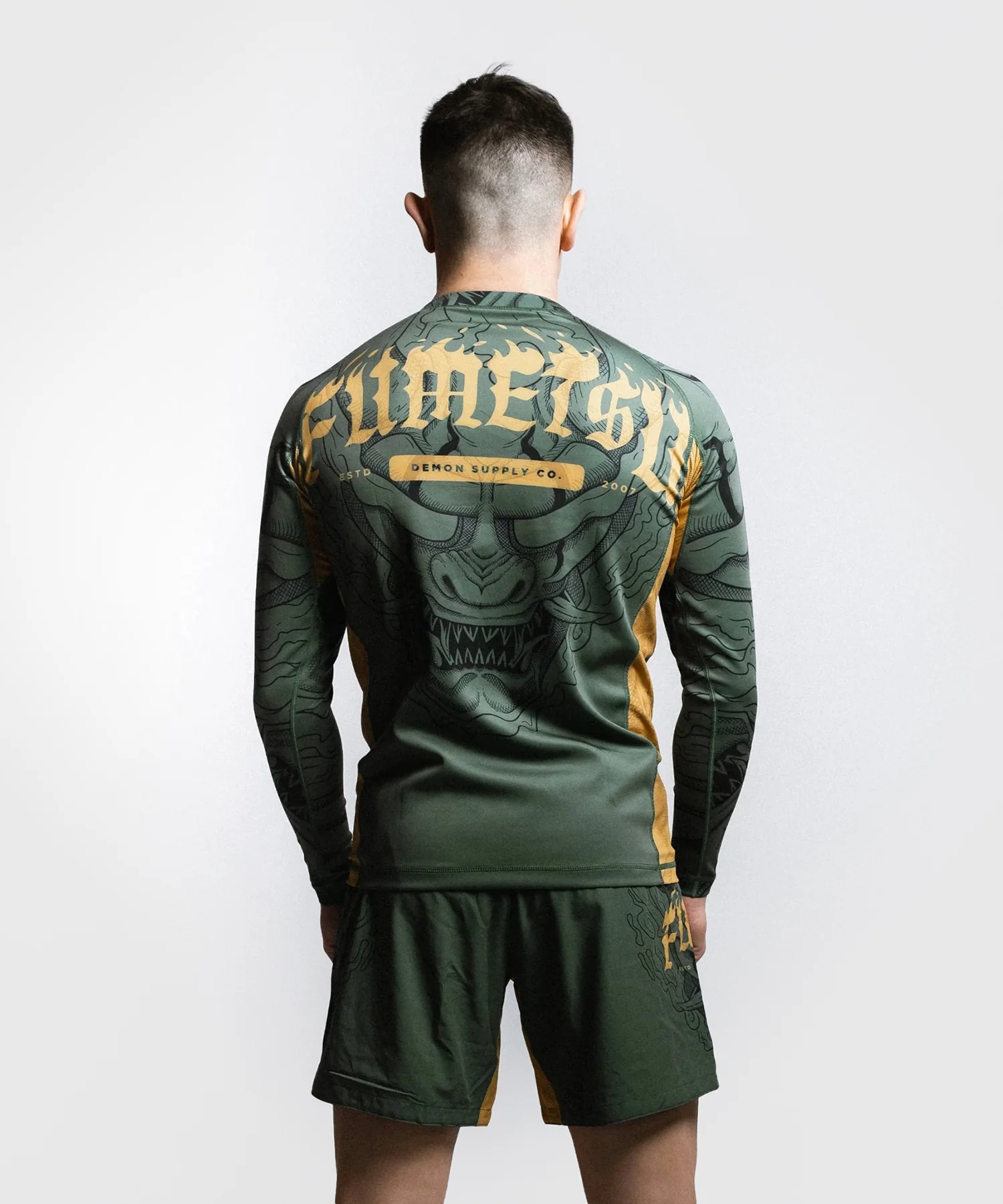 Rashguard À Manches Longues Fumetsu Oni - Kaki/Or/Noir - Image 2