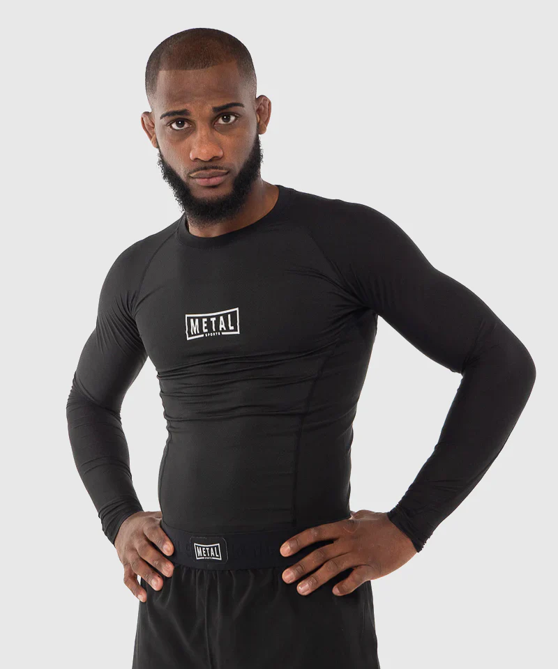 Rashguard À Manches Longues Metal Boxe Performance - Noir - Image 2