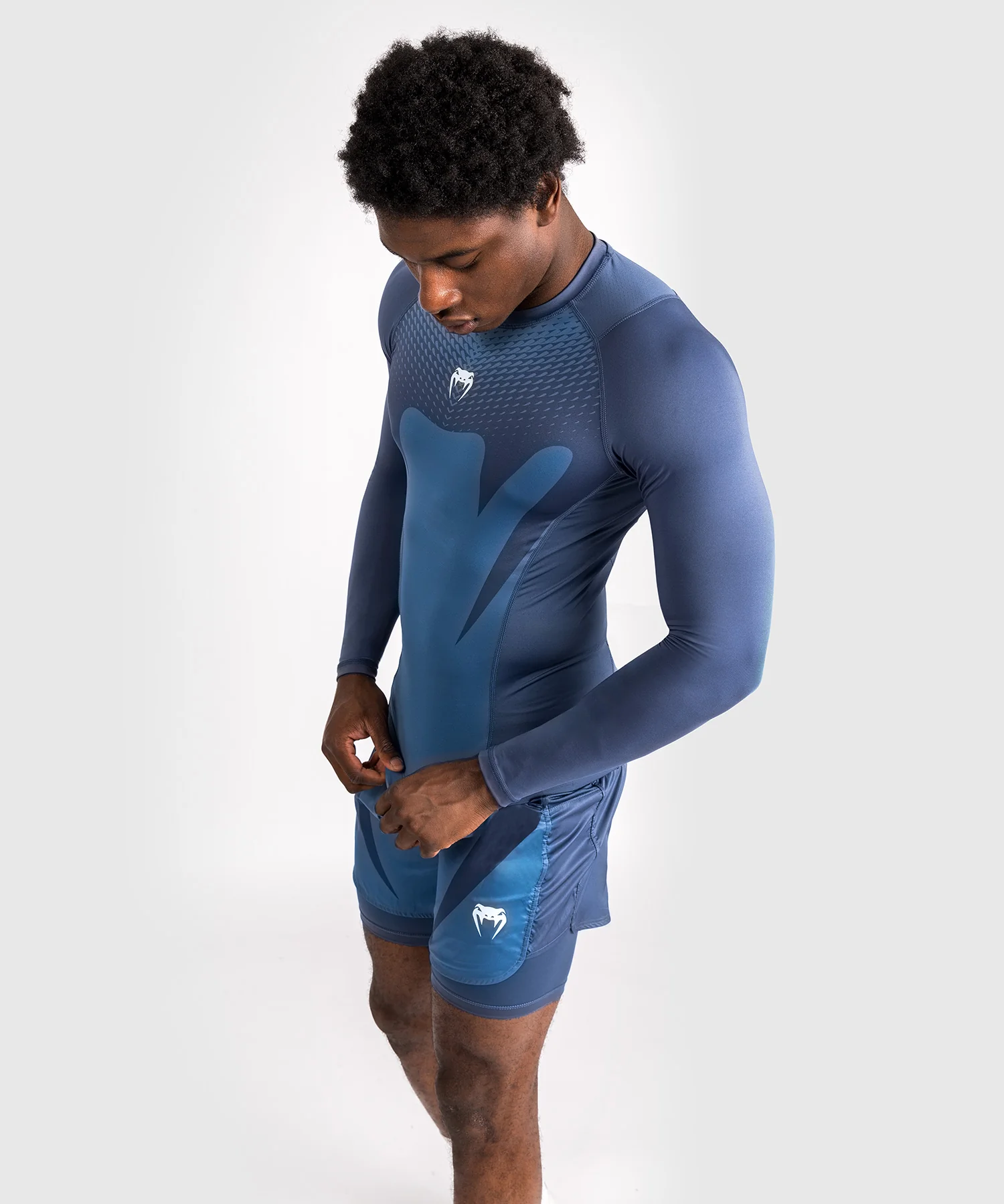 Rashguard à Manches Longues pour Hommes Venum Attack - Bleu marine - Image 2