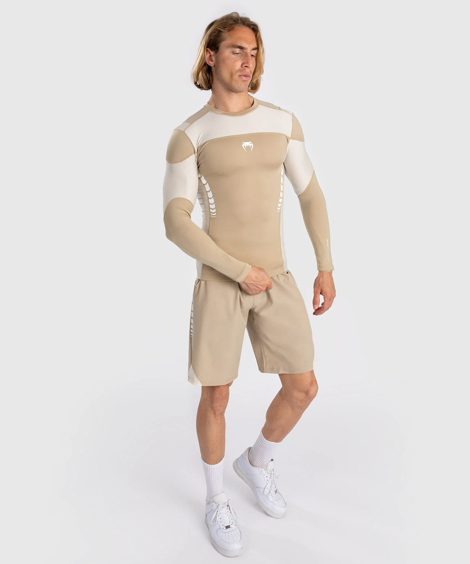Rashguard À Manches Longues pour Hommes Venum Tempest - Beige/Sable - Image 2