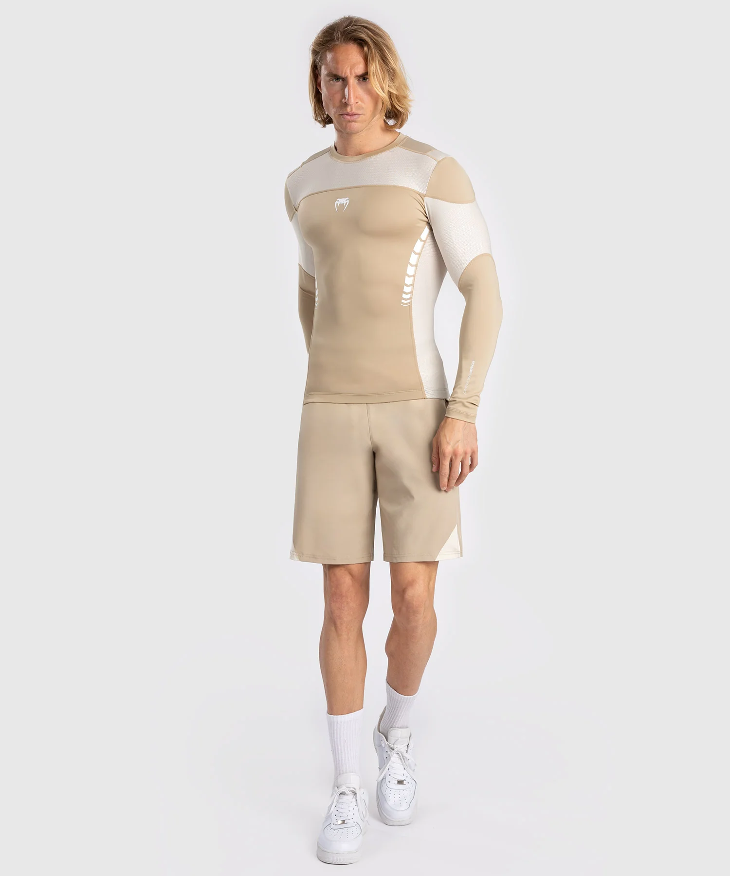 Rashguard À Manches Longues pour Hommes Venum Tempest - Beige/Sable - Image 6