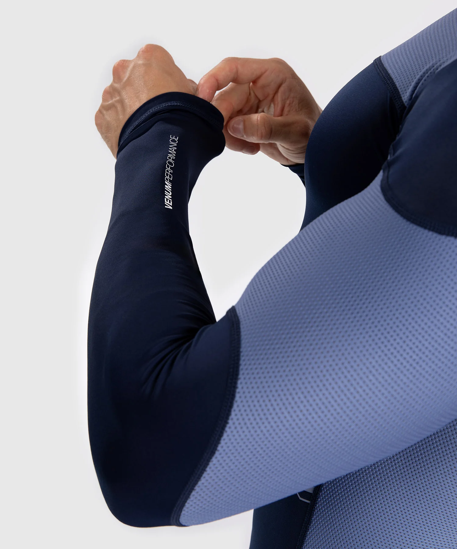 Rashguard À Manches Longues pour Hommes Venum Tempest - Bleu Marine/Bleu - Image 5
