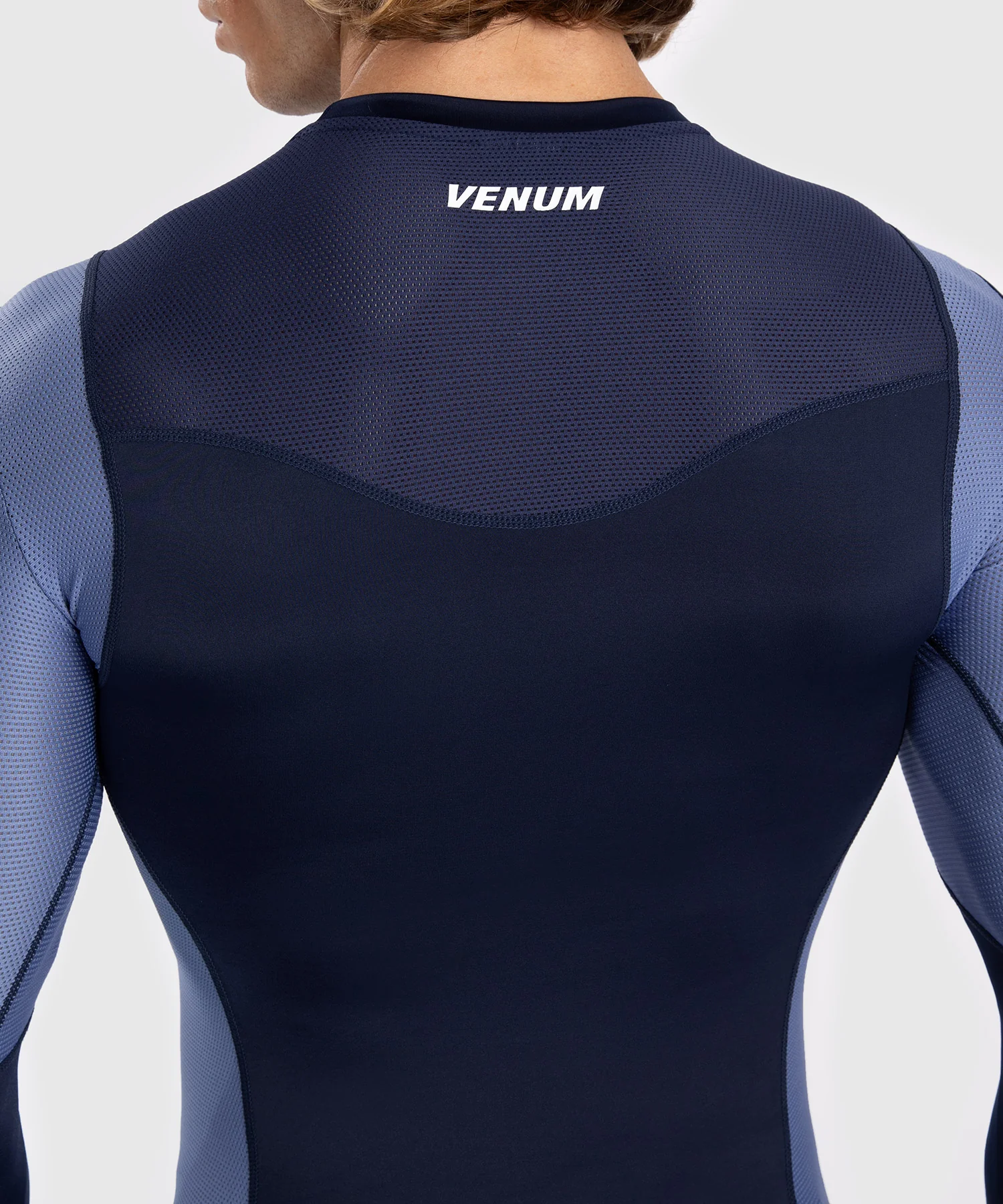Rashguard À Manches Longues pour Hommes Venum Tempest - Bleu Marine/Bleu - Image 6
