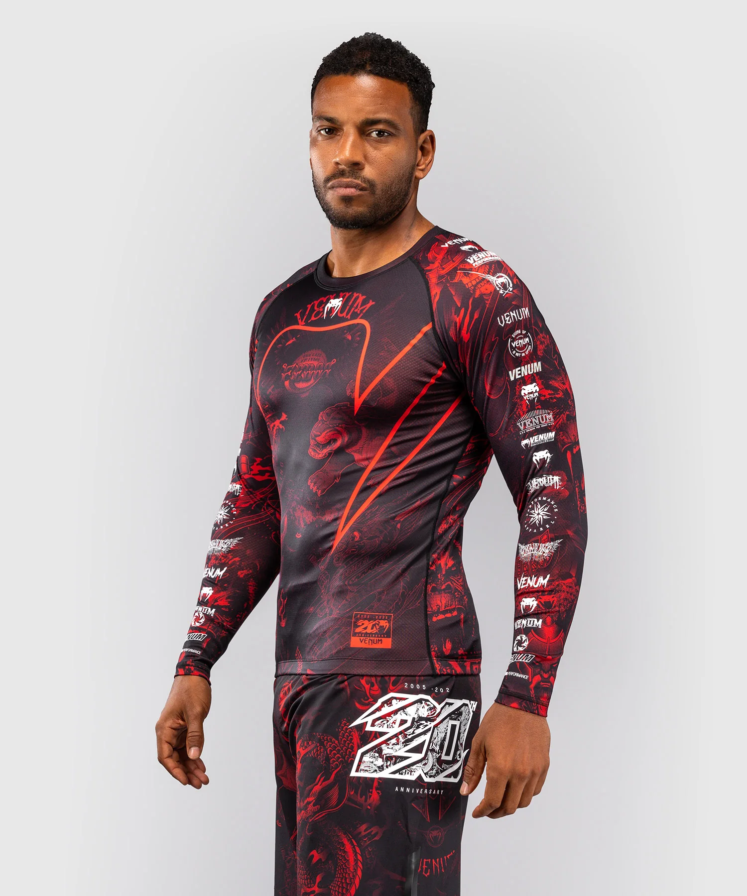 Rashguard à Manches Longues Venum 20th Anniversary - Noir/Rouge - Image 4