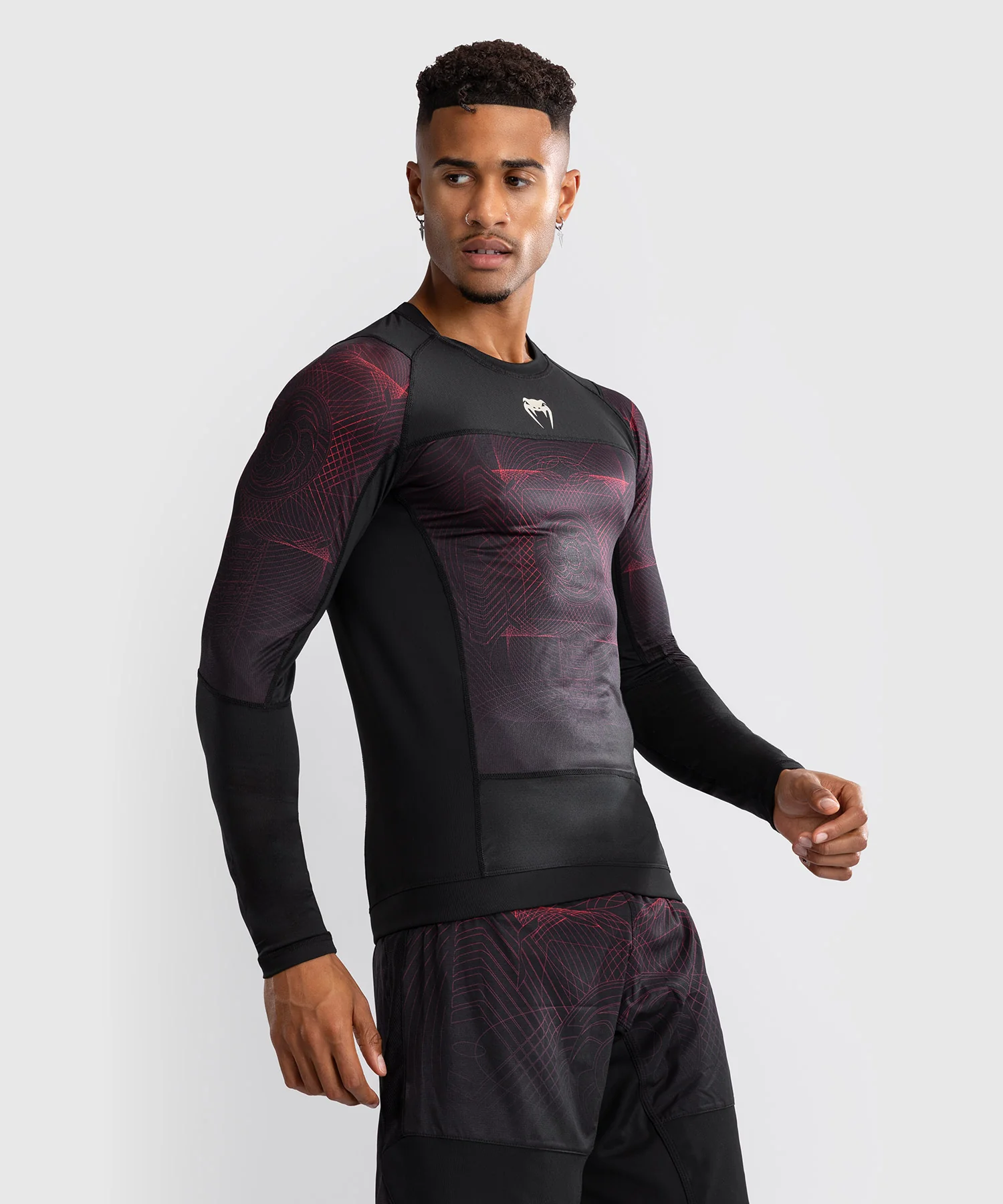 Rashguard à Manches Longues Venum G-Fit Air pour Hommes - Noir Profond/Rouge Feu - Image 2