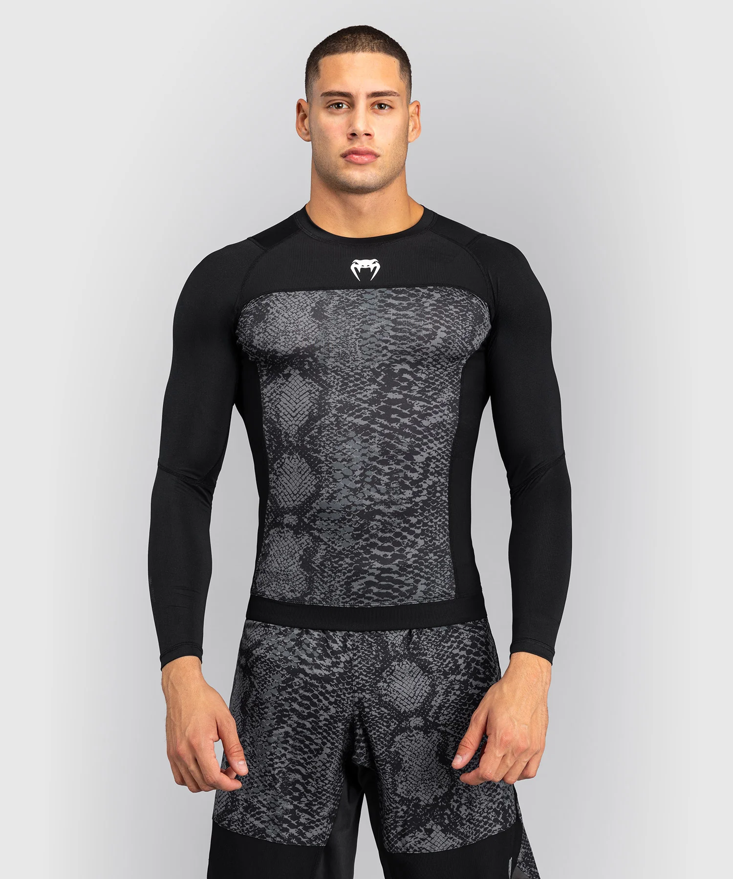 Rashguard à Manches Longues Venum G-Fit Scales – Noir/Gris Charbon