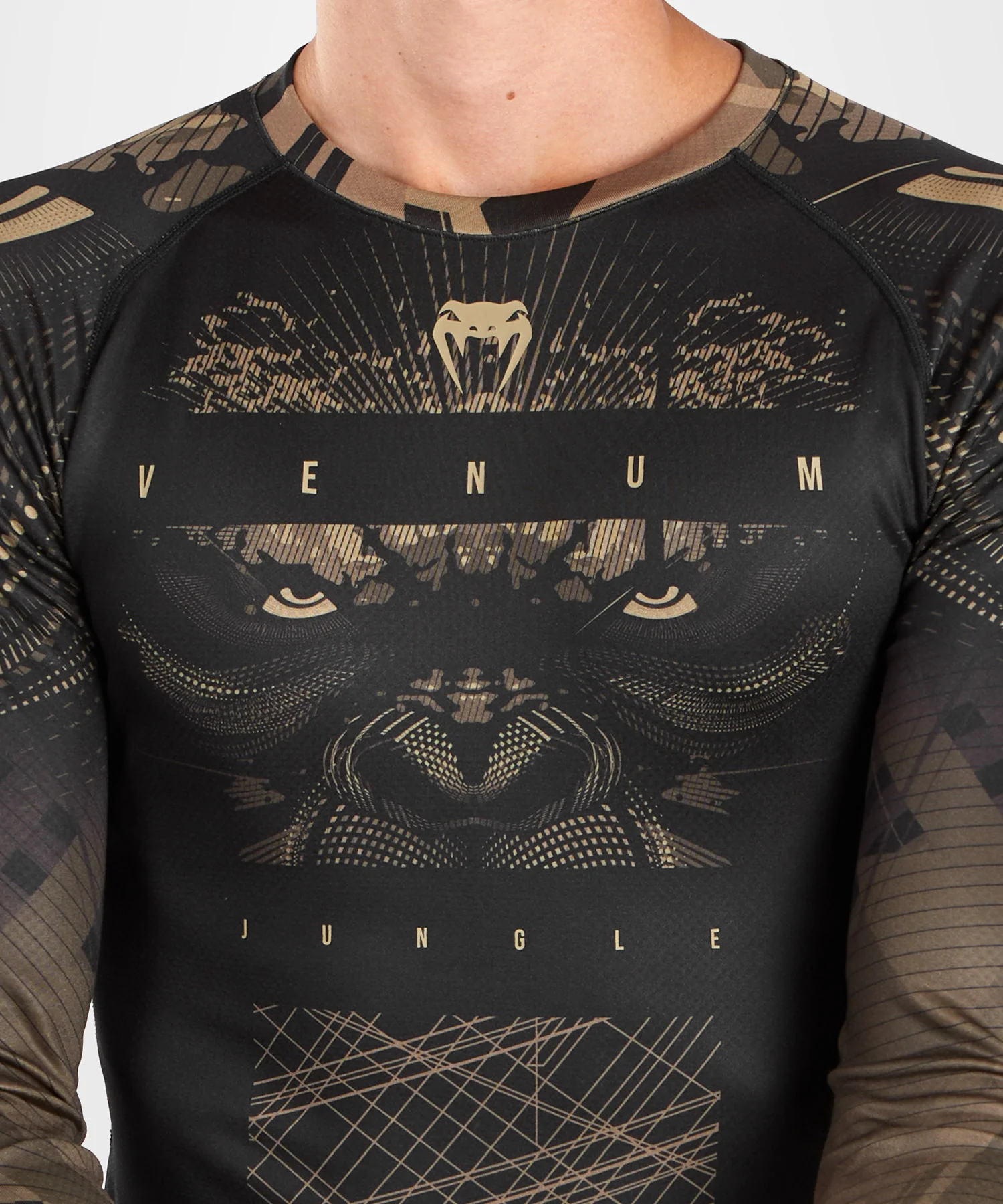 Rashguard à Manches Longues Venum Gorilla Jungle - Noir/Sable - Image 7