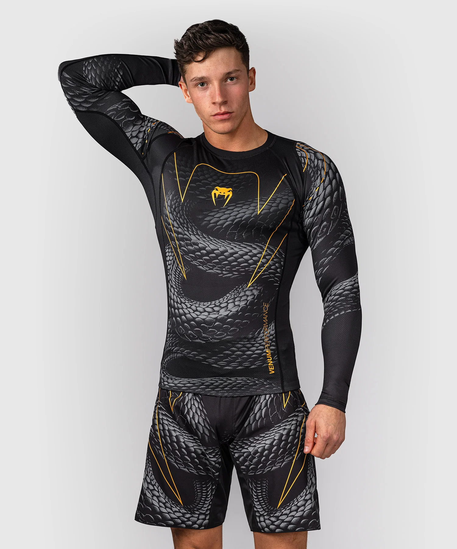 Rashguard à Manches Longues Venum Matupa - Noir/Gris/Or - Image 2