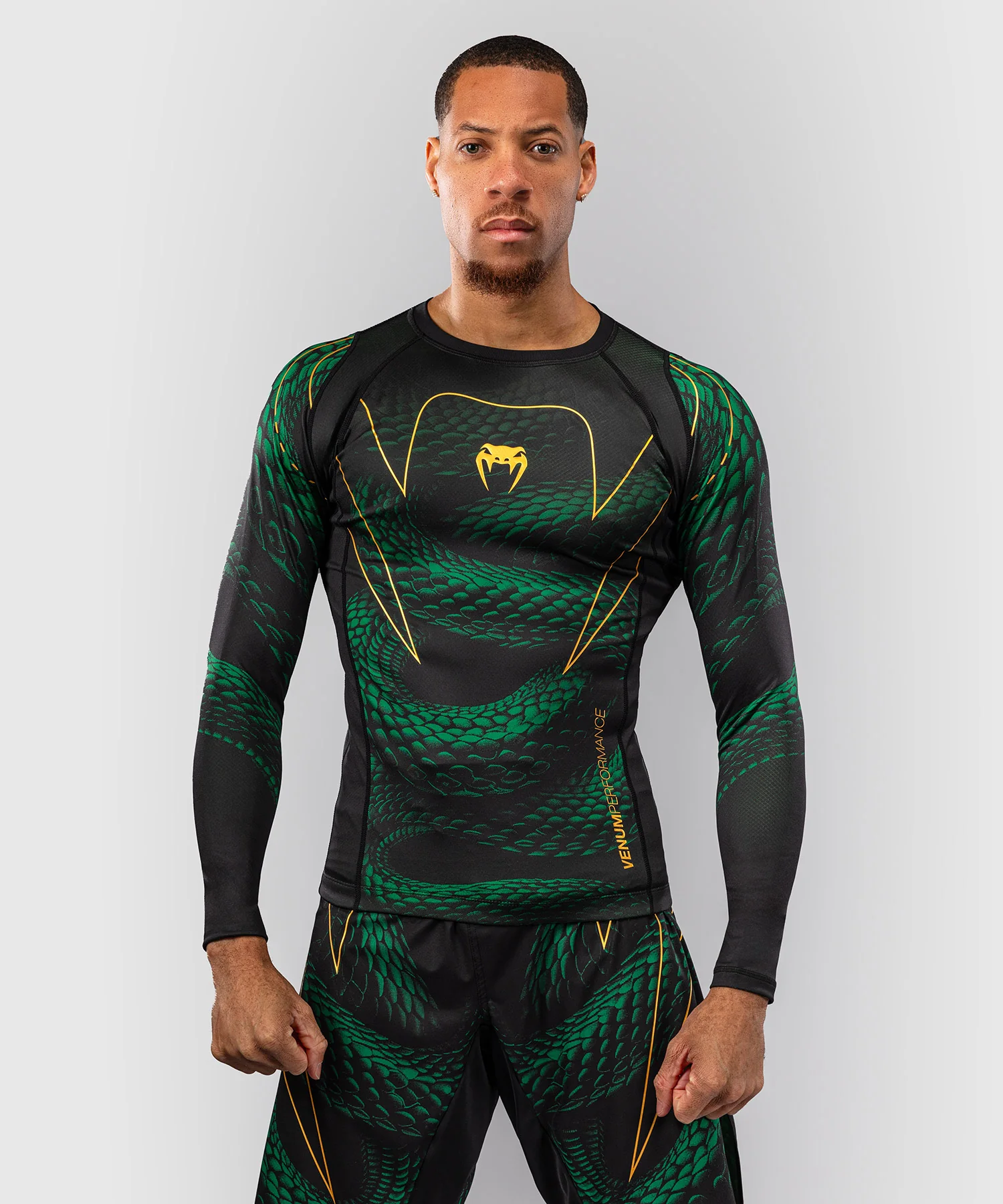 Rashguard à Manches Longues Venum Matupa - Noir/Vert/Or