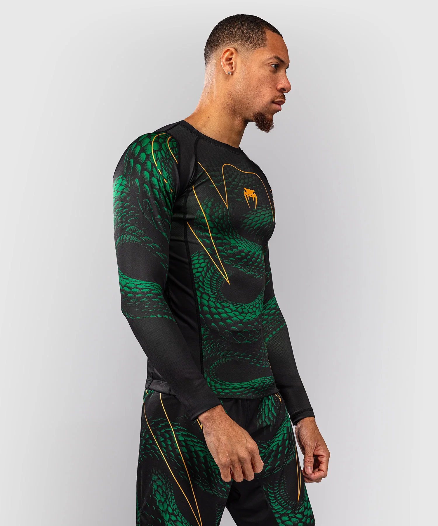 Rashguard à Manches Longues Venum Matupa - Noir/Vert/Or - Image 2