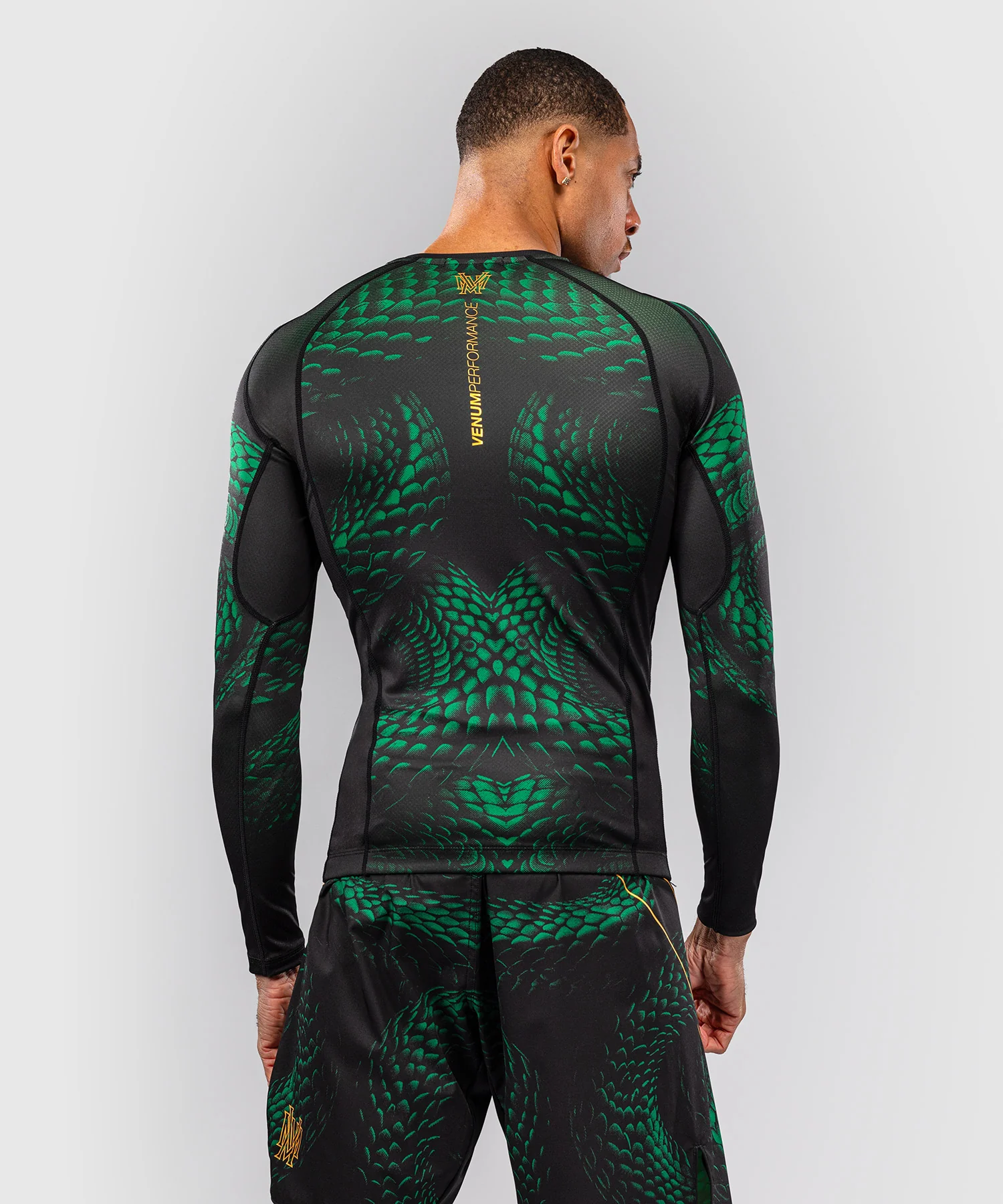 Rashguard à Manches Longues Venum Matupa - Noir/Vert/Or - Image 3