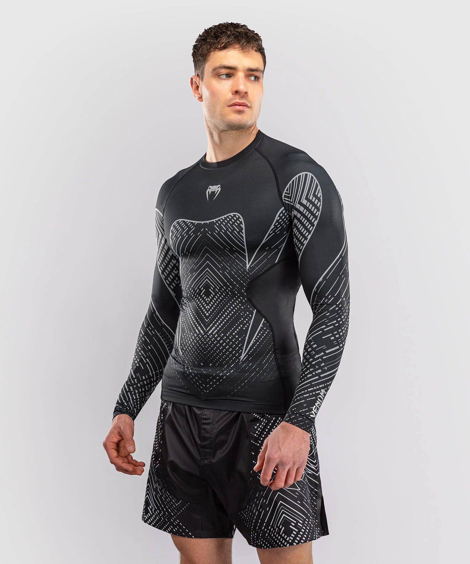 Rashguard à Manches Longues Venum Midnight Fury – Noir/Gris/Argent - Image 5