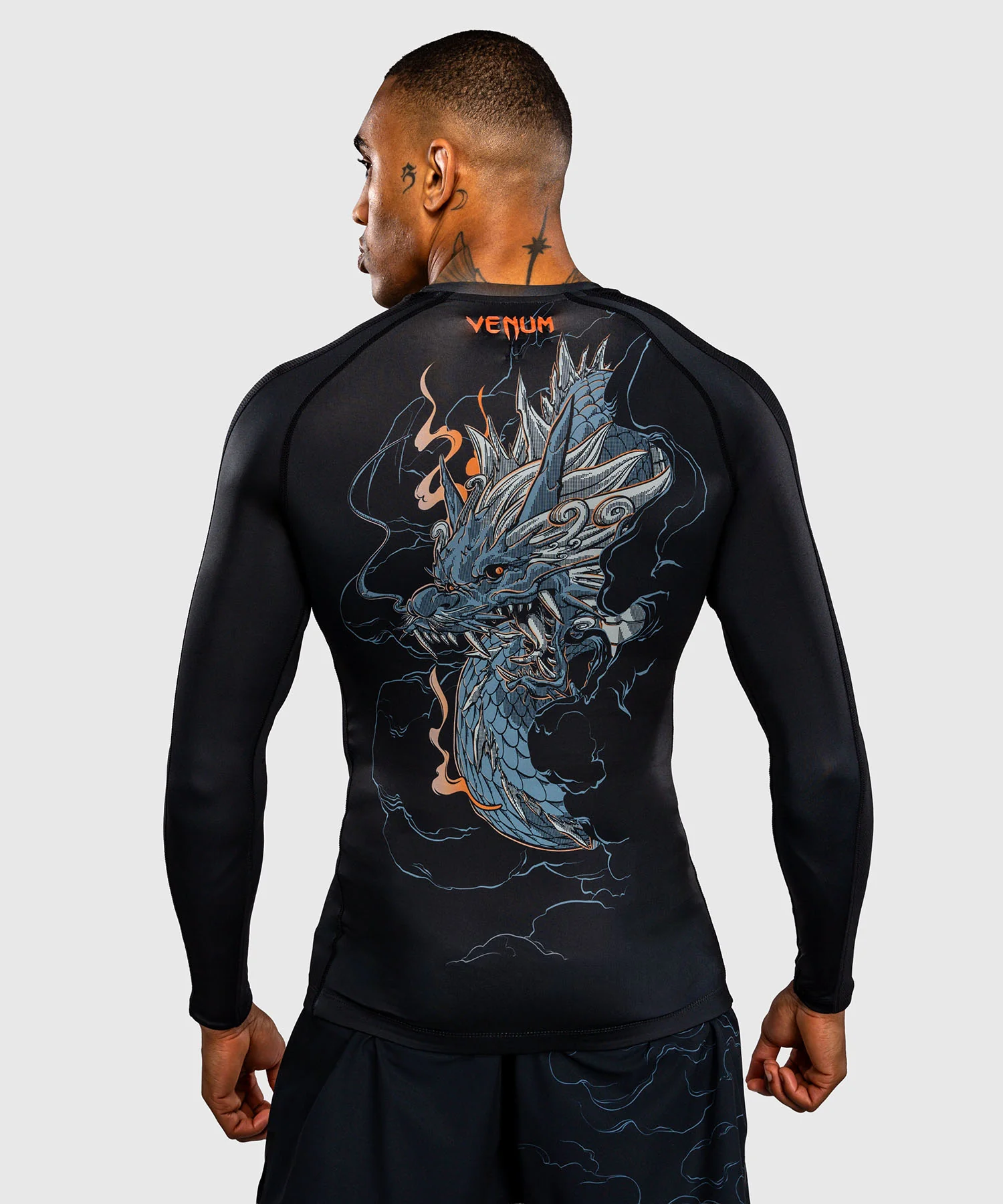 Rashguard à Manches Longues Venum Thunder Dragon – Noir/Gris/Cuivre - Image 5