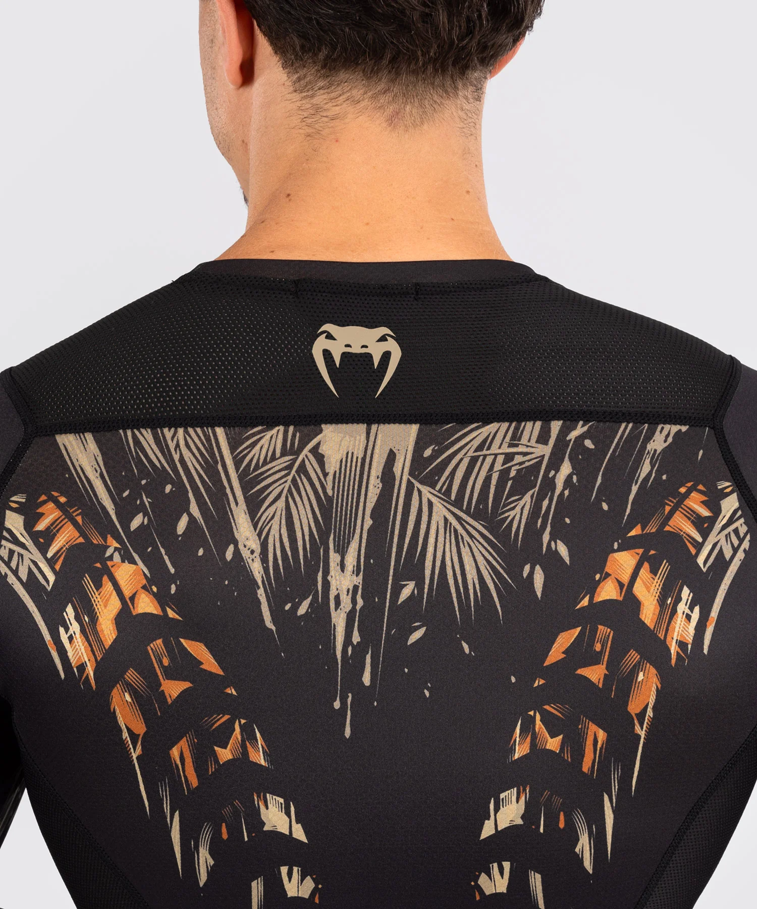 Rashguard à Manches Longues Venum Tiger pour Hommes - Noir/Orange Néon - Image 7