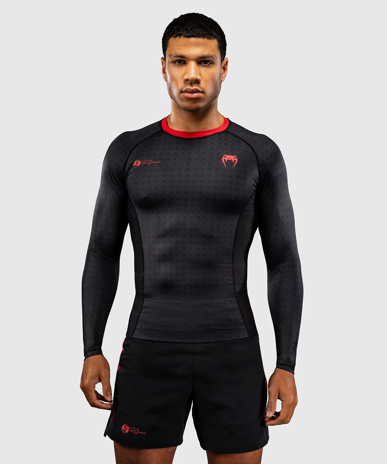 Rashguard à Manches Longues Venum x Roger Gracie Signature - Noir/Rouge