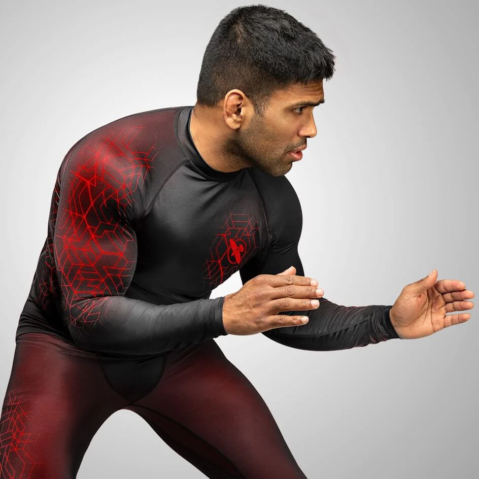 Rashguard Hayabusa Geo Manches Longues - Rouge - Image 2