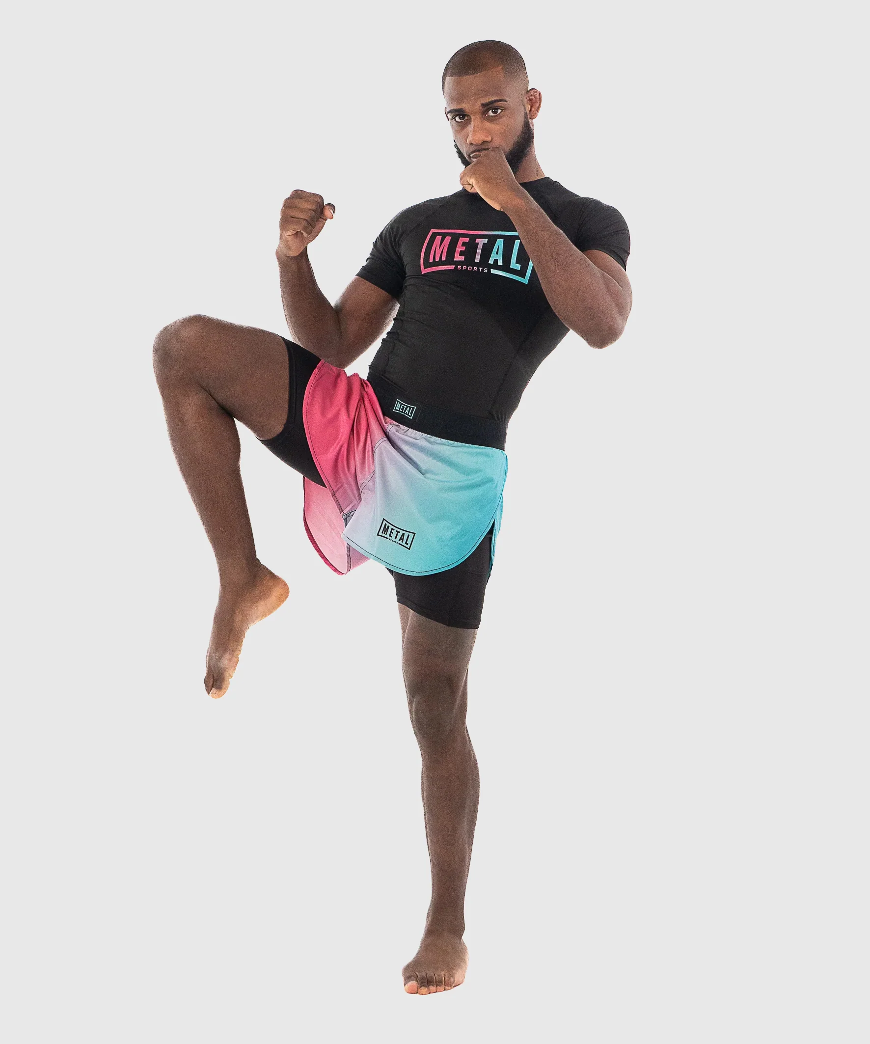 Rashguard Manches Courtes Metal Boxe Performance Miami - Noir - Image 4