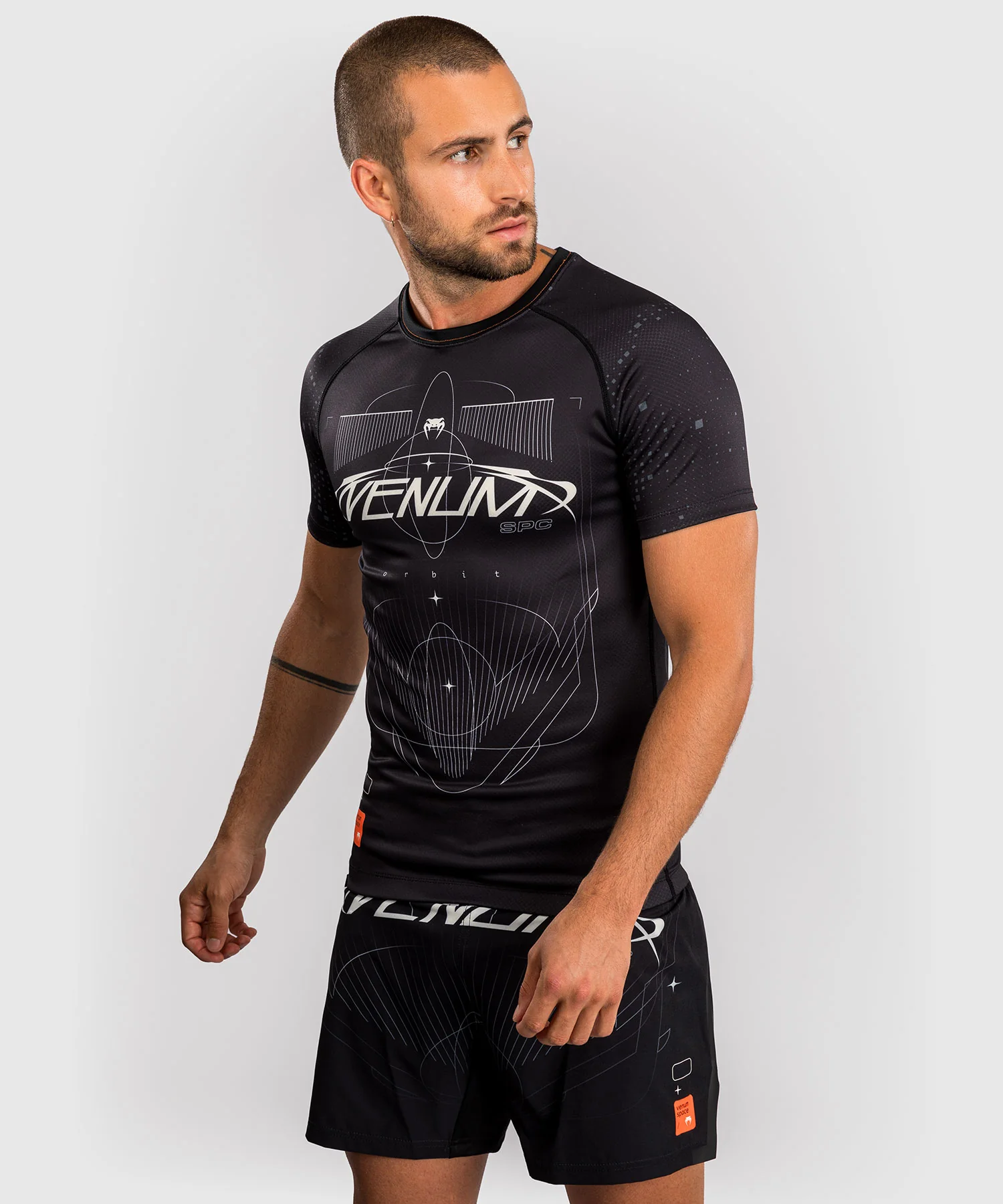 Rashguard Manches Courtes Venum Eclipse – Noir/Ivoire - Image 2