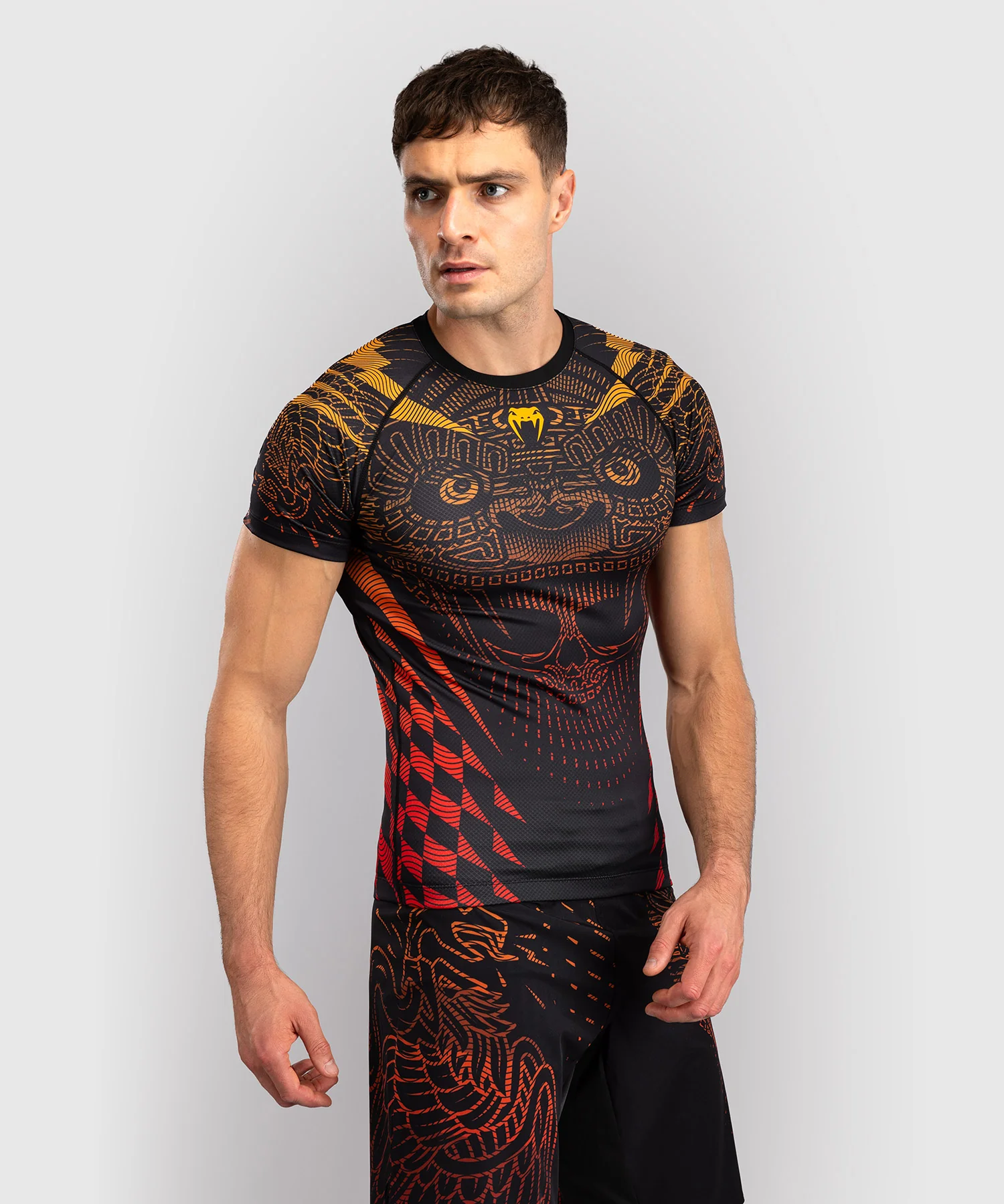 Rashguard Manches Courtes Venum Quetzal Fury - Noir/Rouge Fury/Mandarine - Image 2