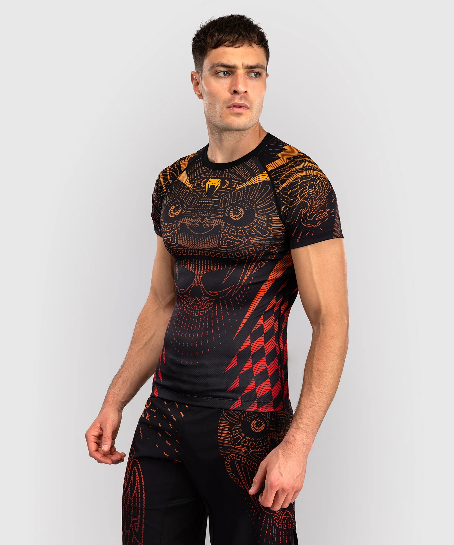 Rashguard Manches Courtes Venum Quetzal Fury - Noir/Rouge Fury/Mandarine - Image 3