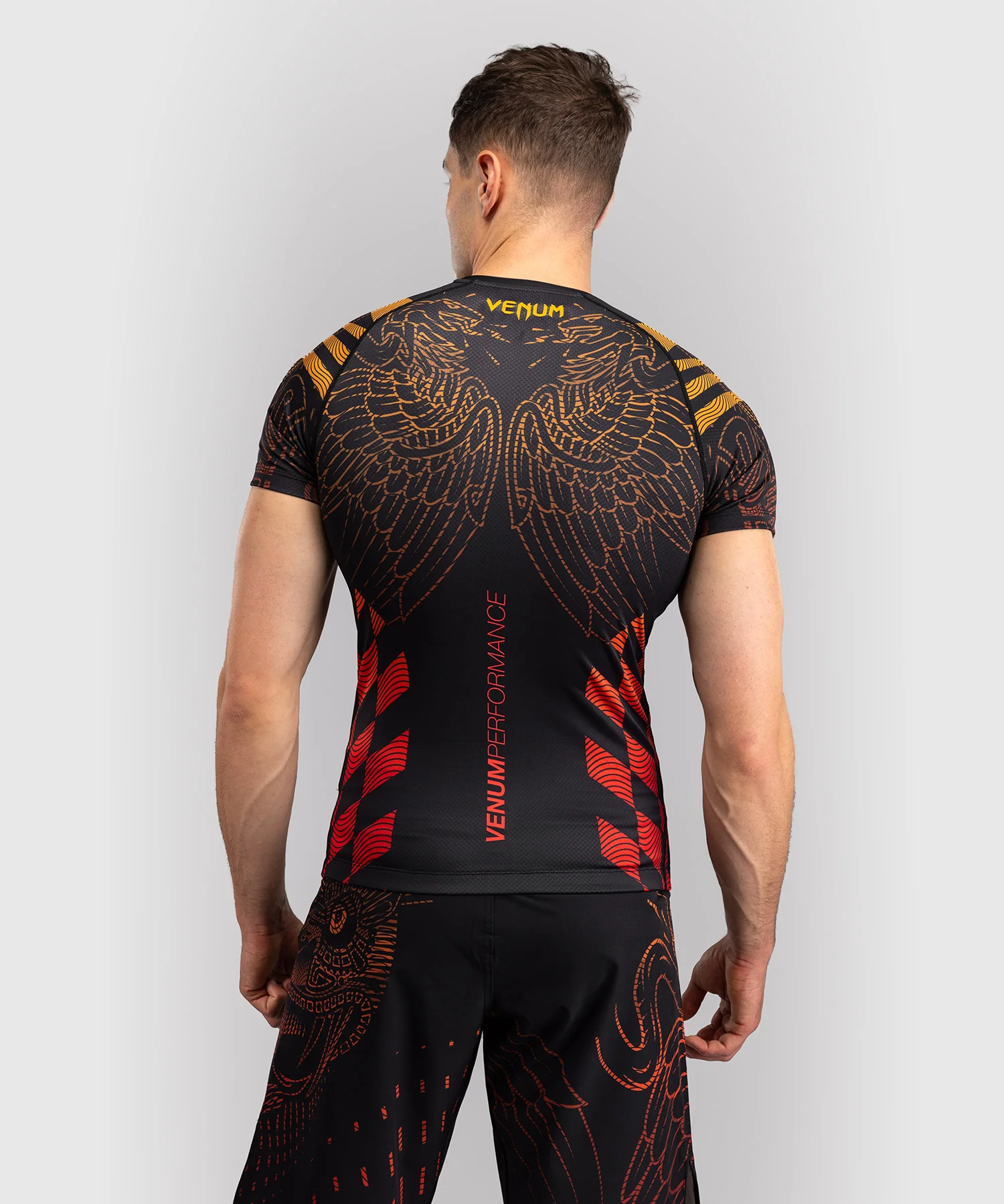 Rashguard Manches Courtes Venum Quetzal Fury - Noir/Rouge Fury/Mandarine - Image 4