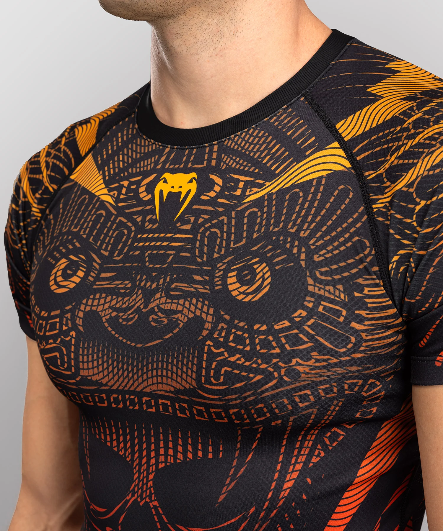 Rashguard Manches Courtes Venum Quetzal Fury - Noir/Rouge Fury/Mandarine - Image 5