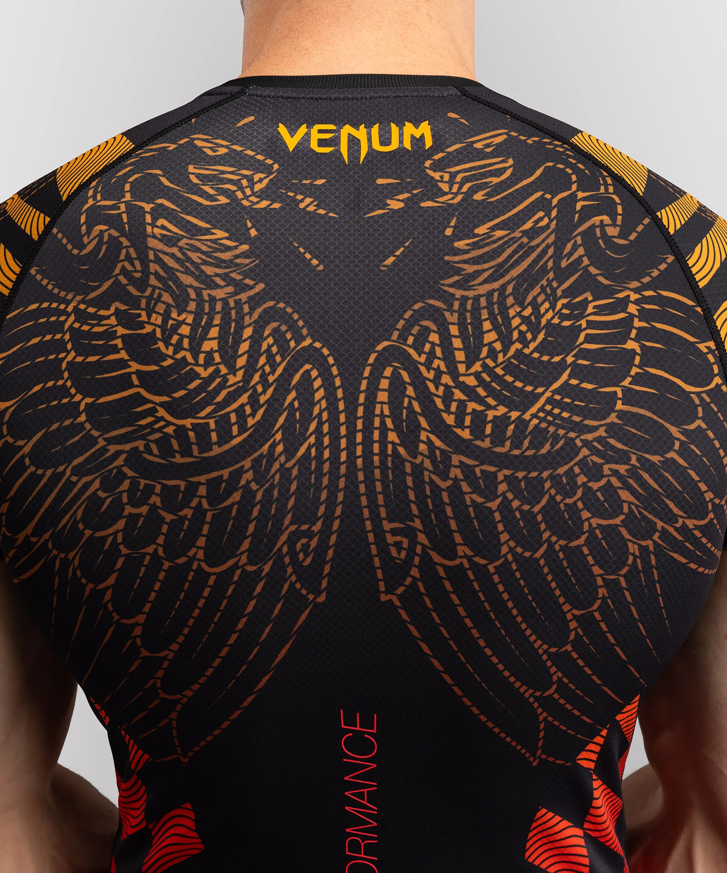 Rashguard Manches Courtes Venum Quetzal Fury - Noir/Rouge Fury/Mandarine - Image 6