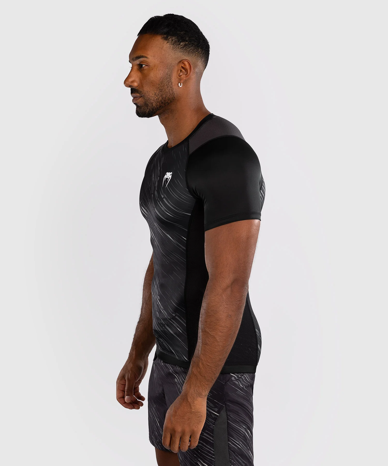 Rashguard Manches Courtes Venum Rapid - Noir/Gris Orage - Image 2