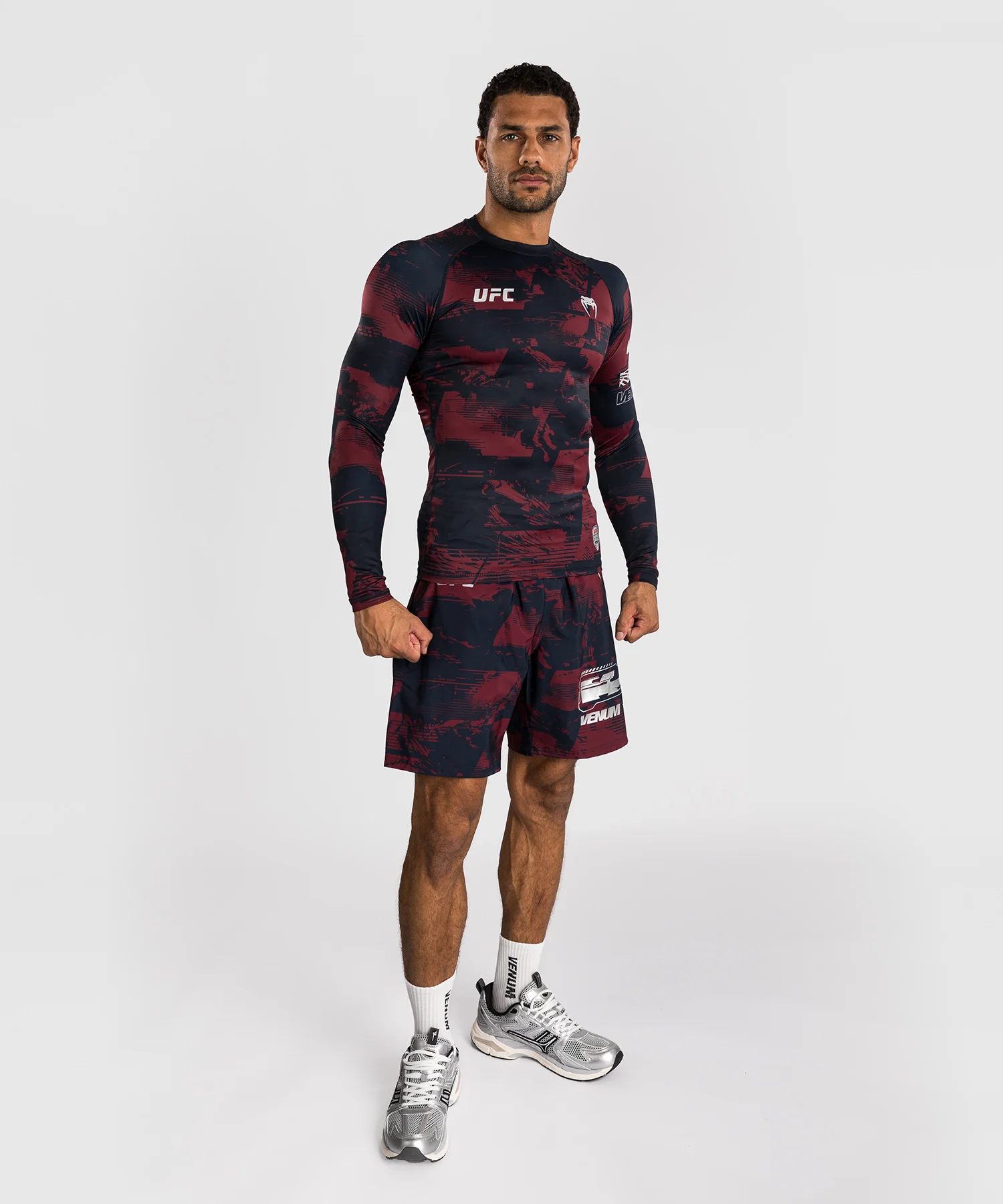 Rashguard manches longues Performance Homme UFC Zenith by Venum Authentic Fight Week - Bleu marine/Bordeaux/Argent - Image 9